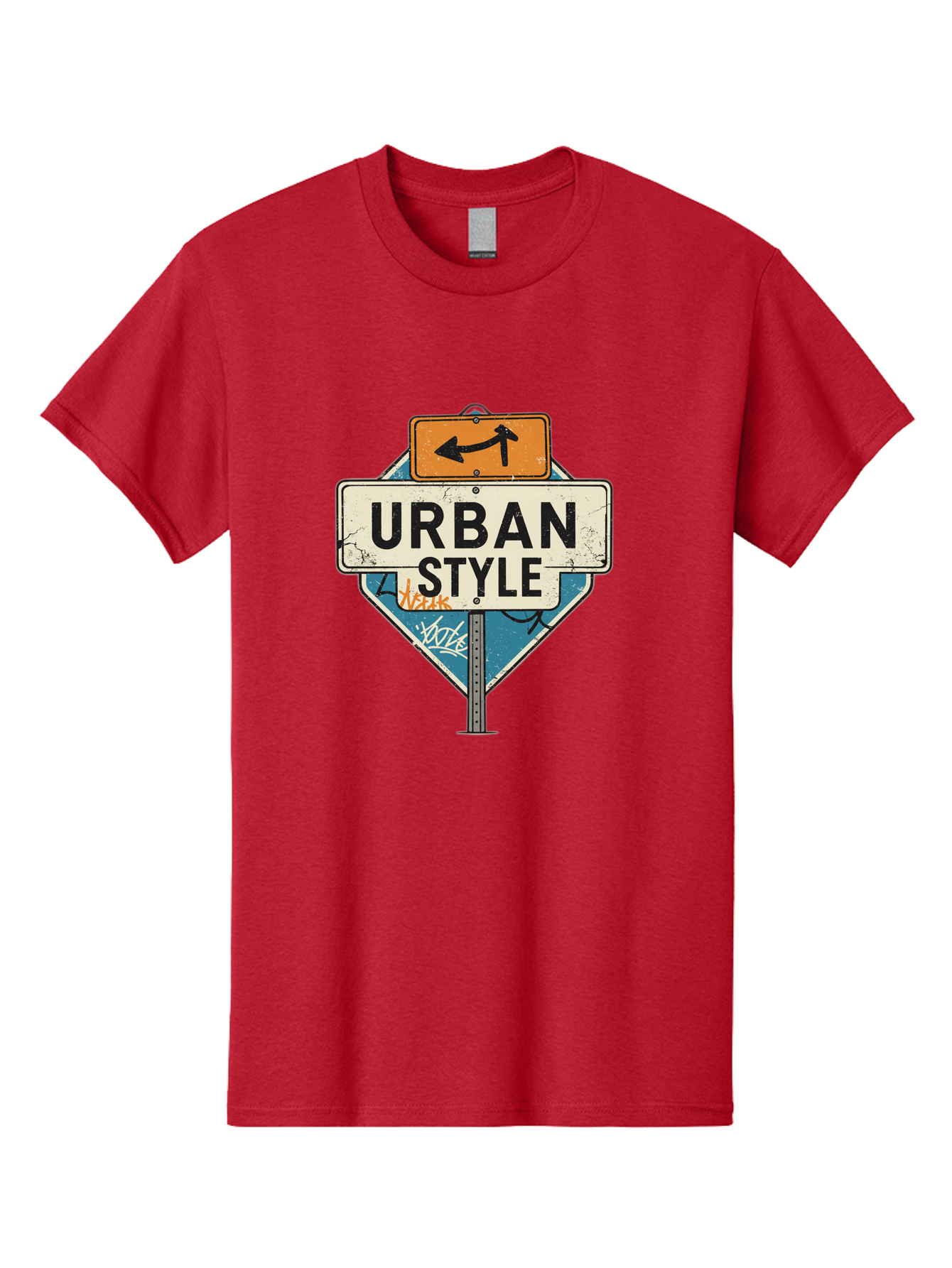 Urban-Style-3 Men'S Graphic Tee, 100% Cotton, Comfortable Casual Summer Wear, Machine Washable, Urban Style, Street Signs, Graffiti Art, Urban Culture, Street Fashion, City Life, Modern Aesthetic, Edgy Vibe, Urban Chic, Streetwear Style, Bad874