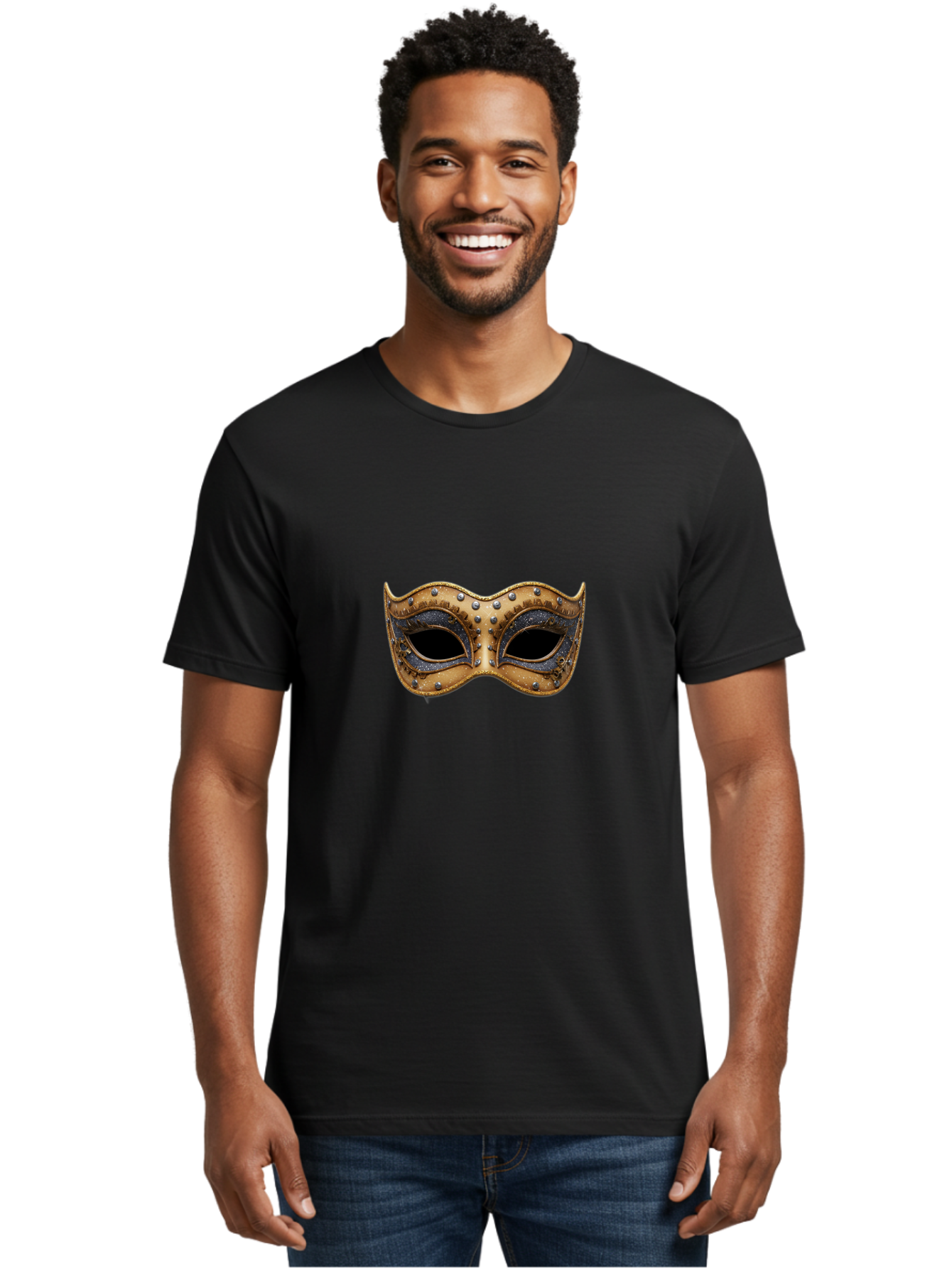 Venetian-Mask-5 Men'S Graphic Tee, 100% Cotton, Comfortable Casual Summer Wear, Machine Washable, Leather Mask, Decorative Mask, Masquerade Ball, Costume Accessory, Rhinestone Embellishments, Eye Cover, Fashion Statement, Luxury Design, Bad892