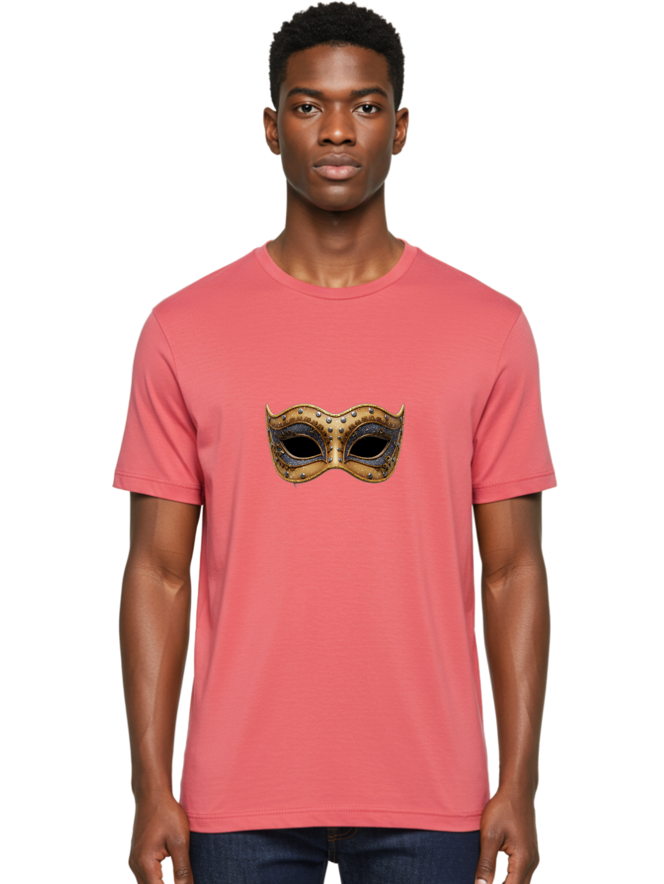 Venetian-Mask-5 Men'S Graphic Tee, 100% Cotton, Comfortable Casual Summer Wear, Machine Washable, Leather Mask, Decorative Mask, Masquerade Ball, Costume Accessory, Rhinestone Embellishments, Eye Cover, Fashion Statement, Luxury Design, Bad892