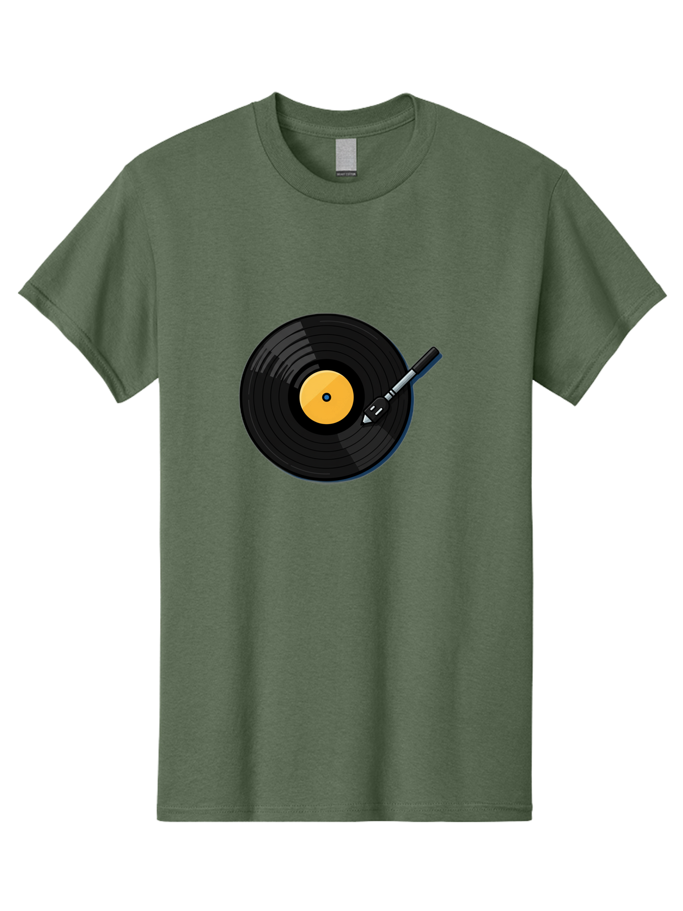 Vinyl-Record-2 Men'S Graphic Tee, 100% Cotton, Comfortable Casual Summer Wear, Machine Washable, Vinyl Record Player, Black Vinyl, Yellow Label, Spinning Records, Music Nostalgia, Retro Audio, Dj Equipment, Vinyl Culture Bad897