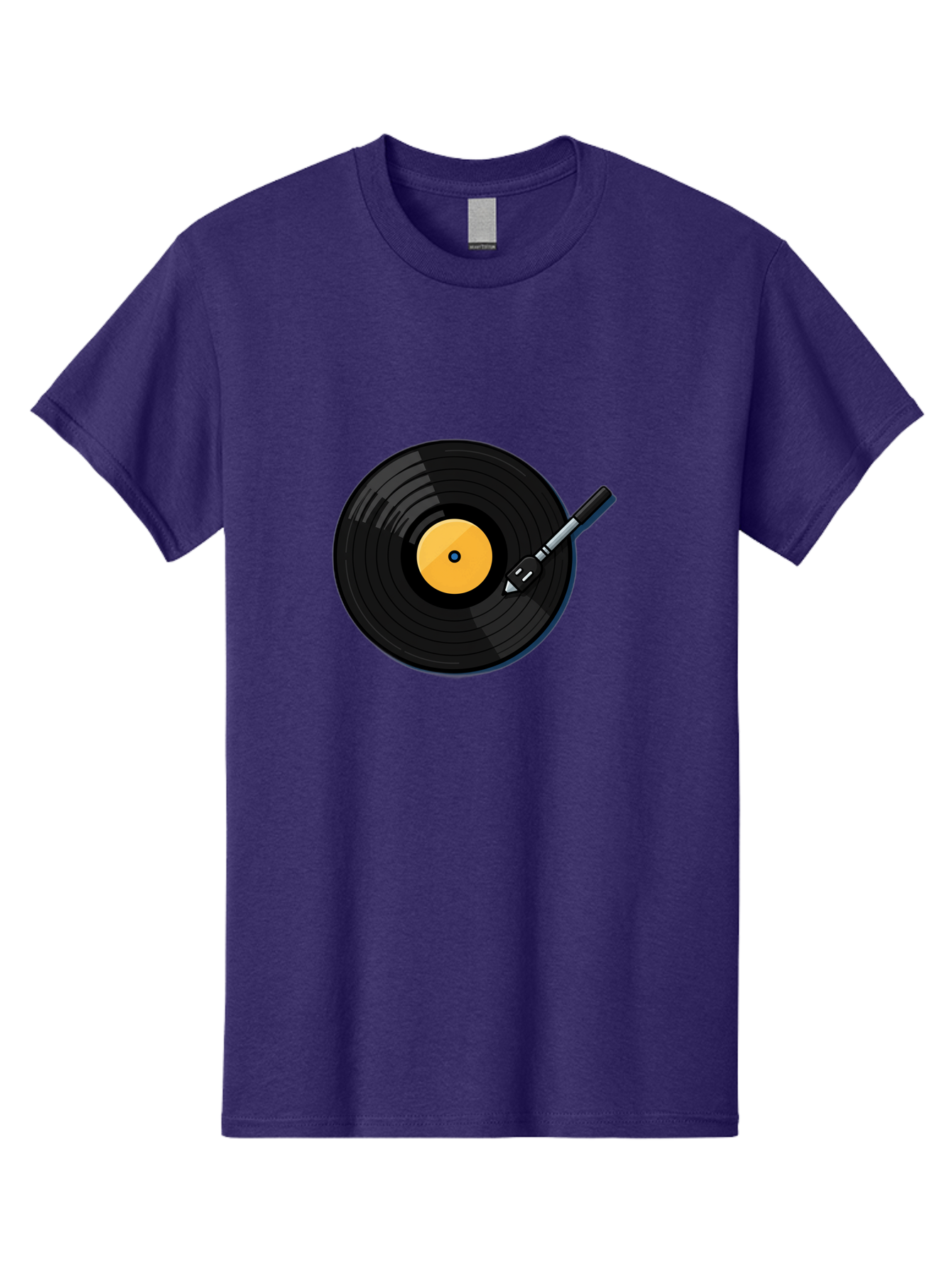 Vinyl-Record-2 Men'S Graphic Tee, 100% Cotton, Comfortable Casual Summer Wear, Machine Washable, Vinyl Record Player, Black Vinyl, Yellow Label, Spinning Records, Music Nostalgia, Retro Audio, Dj Equipment, Vinyl Culture Bad897