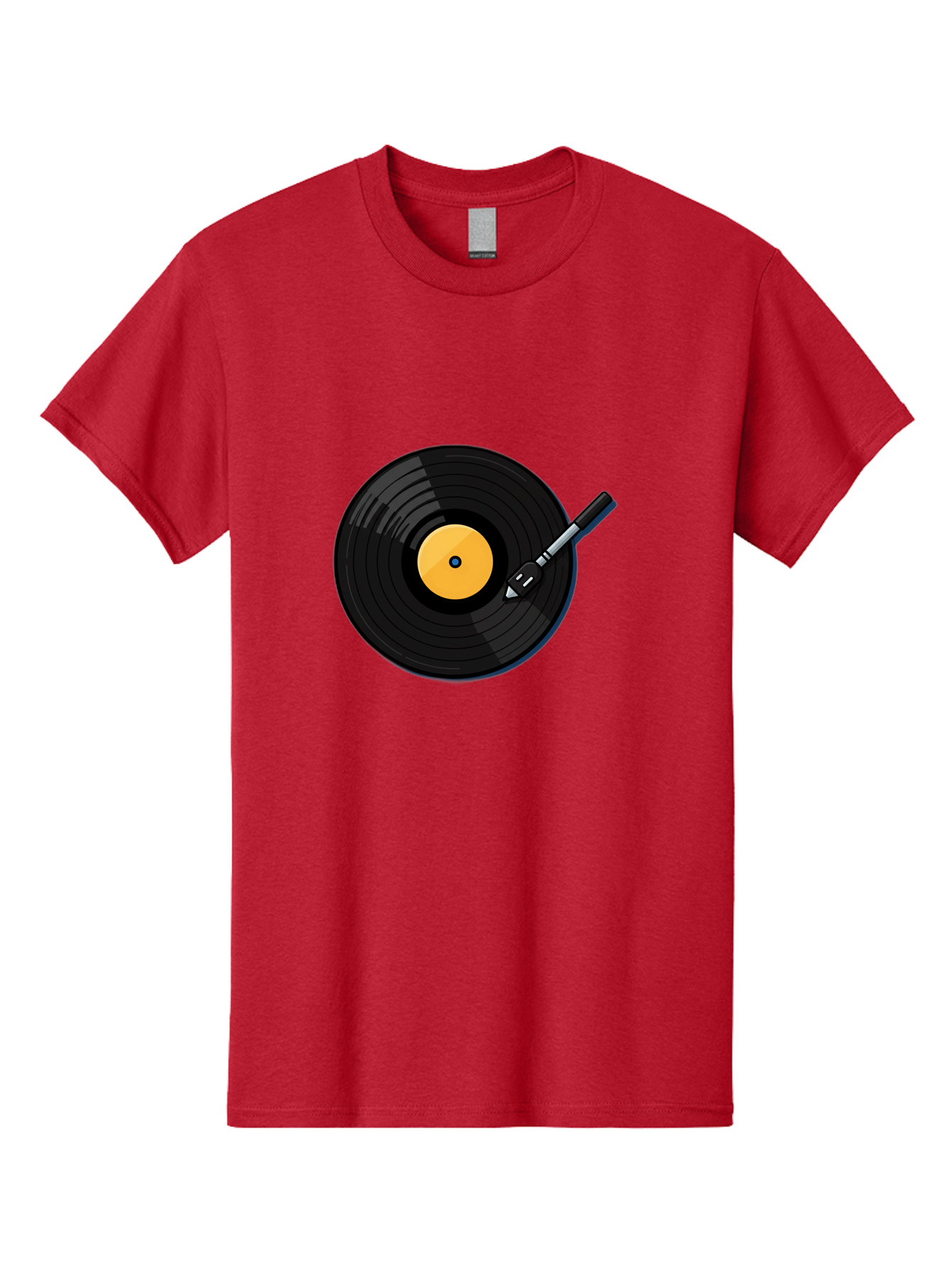 Vinyl-Record-2 Men'S Graphic Tee, 100% Cotton, Comfortable Casual Summer Wear, Machine Washable, Vinyl Record Player, Black Vinyl, Yellow Label, Spinning Records, Music Nostalgia, Retro Audio, Dj Equipment, Vinyl Culture Bad897