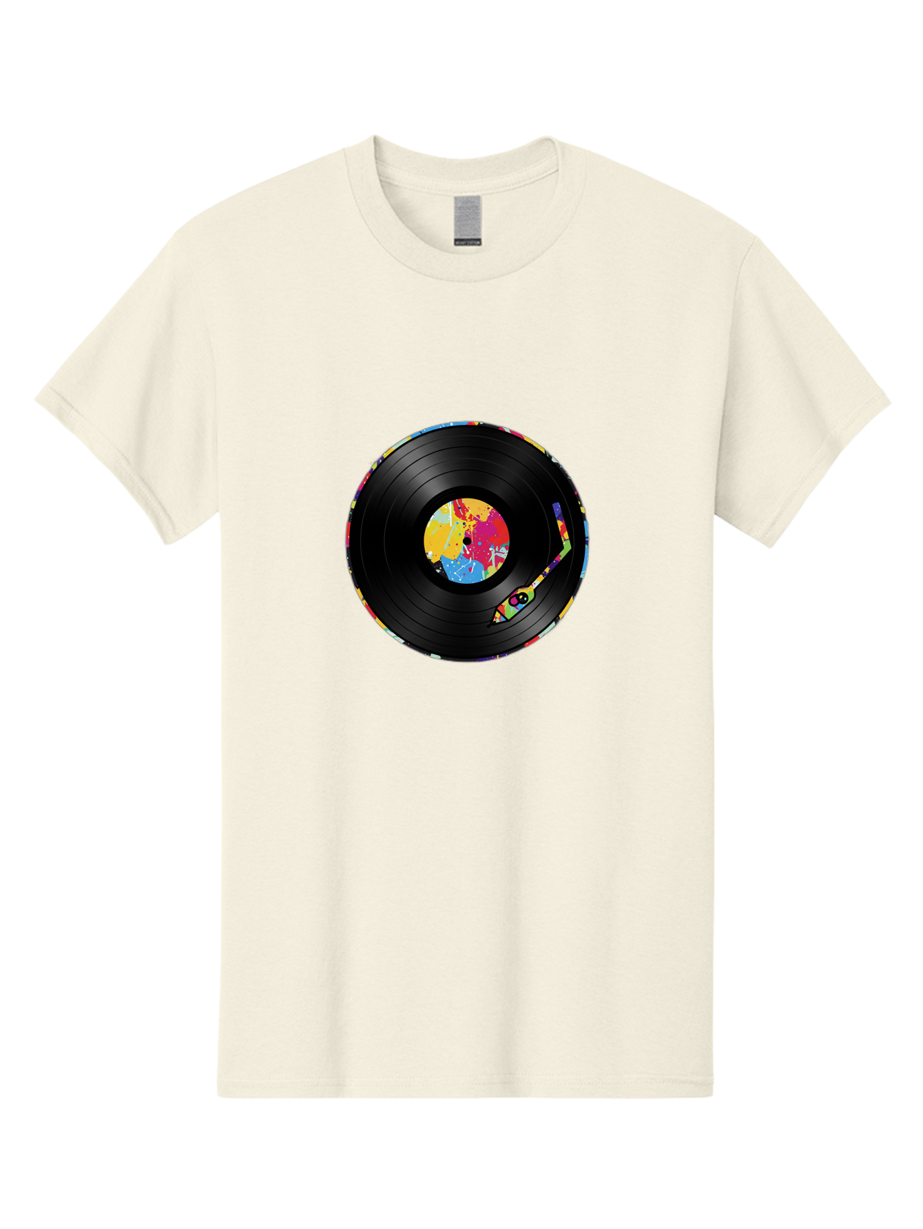 Vinyl-Record-3 Men'S Graphic Tee, 100% Cotton, Comfortable Casual Summer Wear, Machine Washable, Vinyl Record, Colorful Label, Music Art, Paint Splatter Design, Album Cover, Music Lover, Retro Vibe, Record Collector Bad898