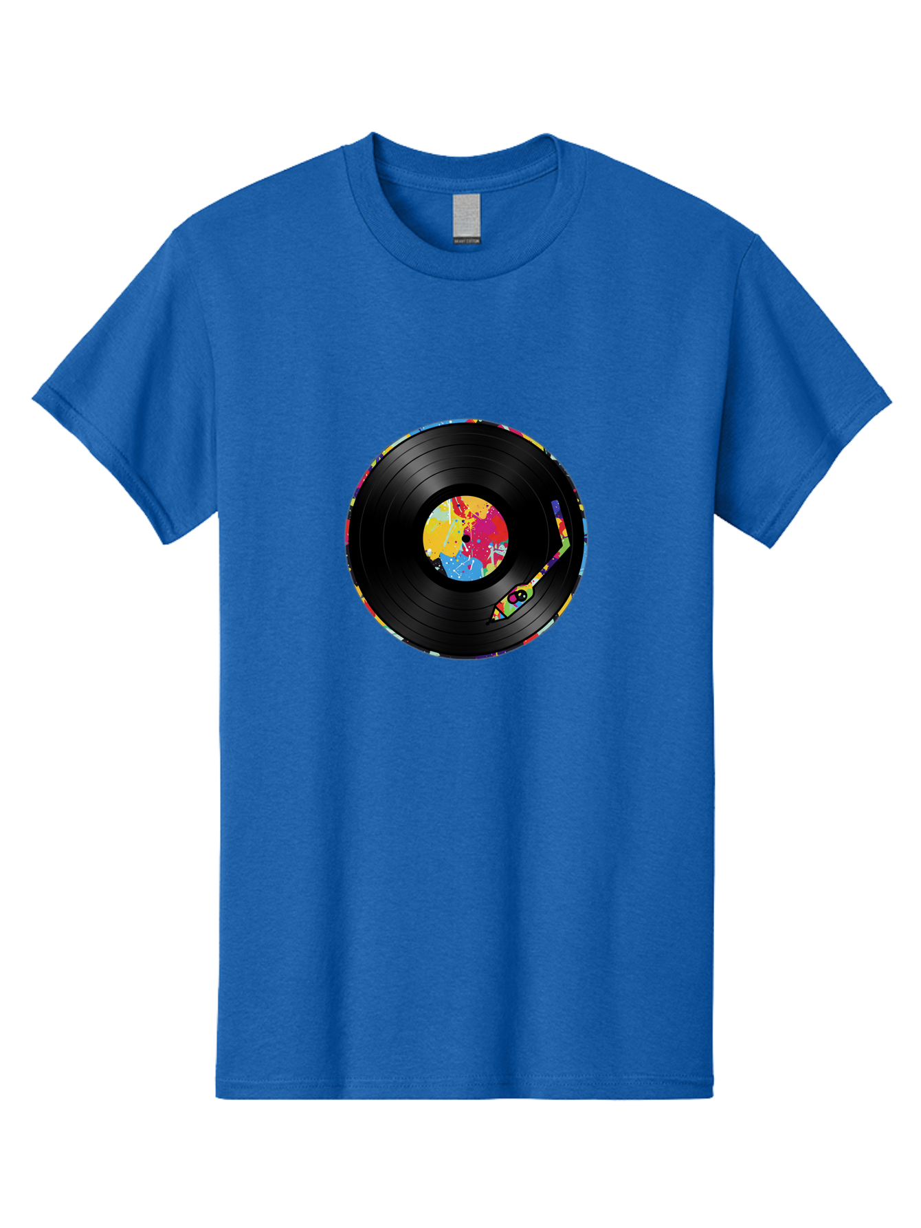 Vinyl-Record-3 Men'S Graphic Tee, 100% Cotton, Comfortable Casual Summer Wear, Machine Washable, Vinyl Record, Colorful Label, Music Art, Paint Splatter Design, Album Cover, Music Lover, Retro Vibe, Record Collector Bad898