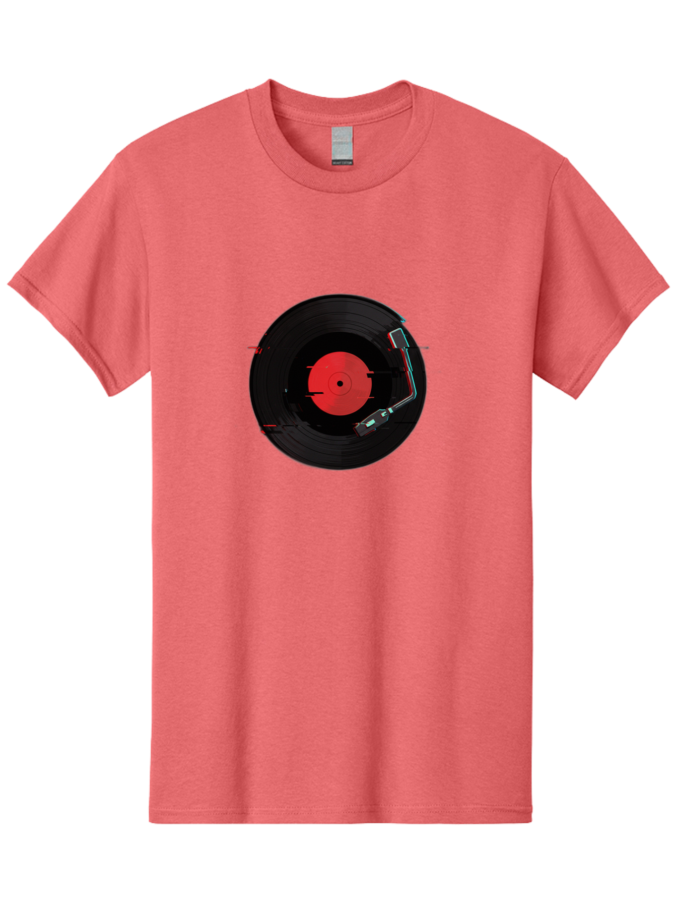Vinyl-Record-Player-2 Men'S Graphic Tee, 100% Cotton, Comfortable Casual Summer Wear, Machine Washable, Vinyl Record, Record Player, Music, Black Vinyl, Red Label, Dj Equipment, Turntable, Music Player, Retro Audio Bad900