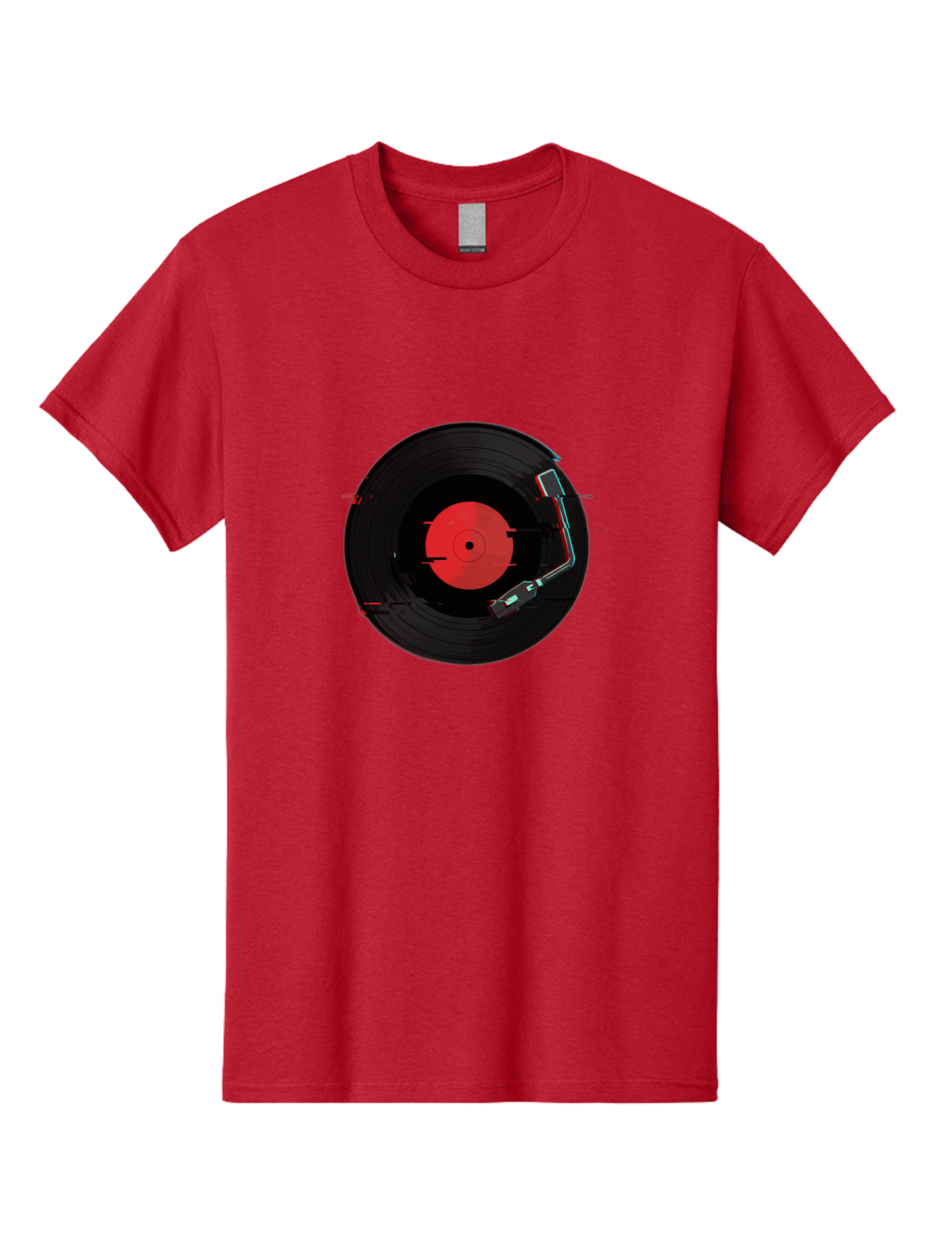 Vinyl-Record-Player-2 Men'S Graphic Tee, 100% Cotton, Comfortable Casual Summer Wear, Machine Washable, Vinyl Record, Record Player, Music, Black Vinyl, Red Label, Dj Equipment, Turntable, Music Player, Retro Audio Bad900