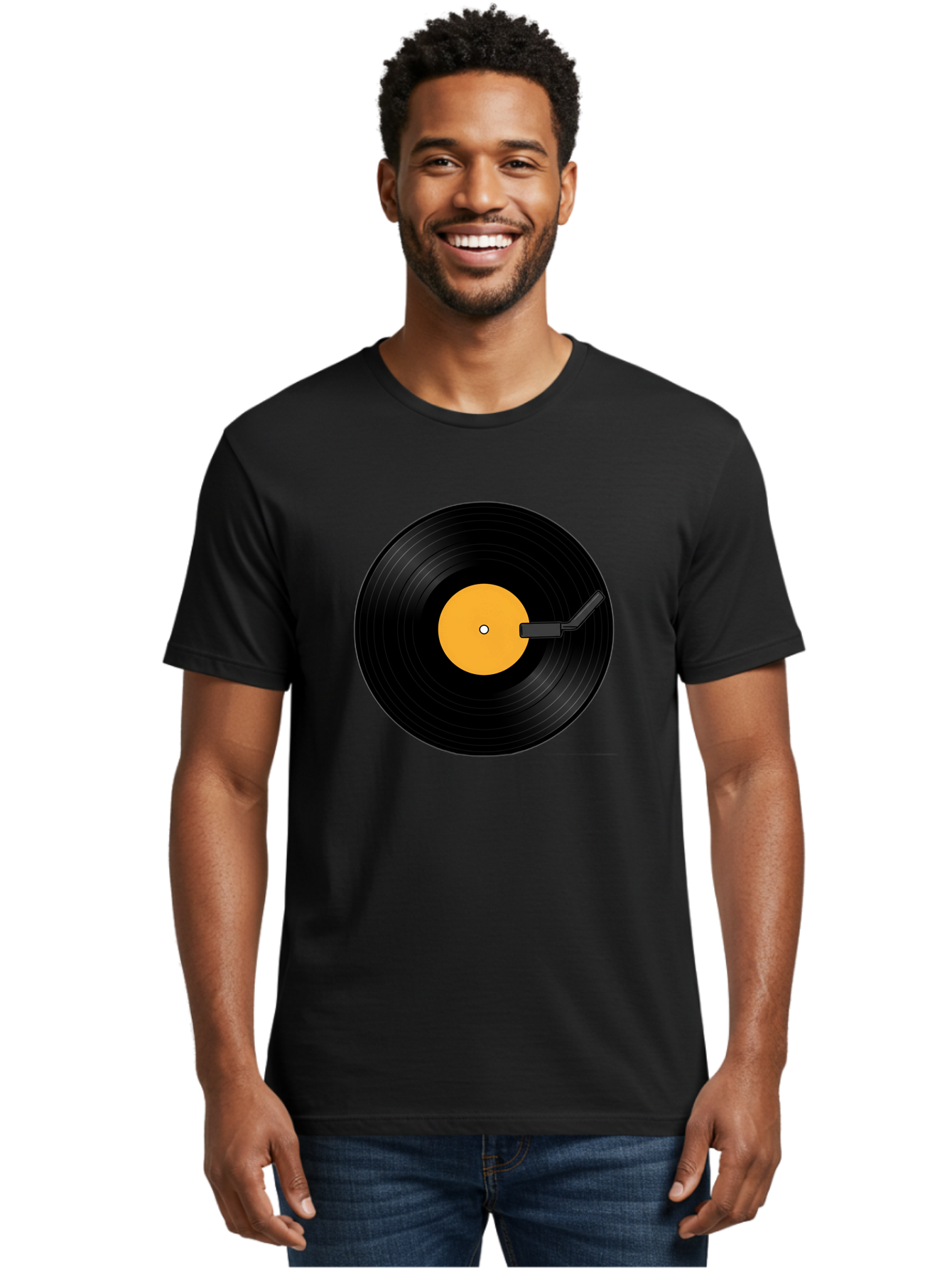 Vinyl-Record-Player-3 Men'S Graphic Tee, 100% Cotton, Comfortable Casual Summer Wear, Machine Washable, Vinyl Record, Record Player, Music Listening, Retro Audio, Classic Sound, Nostalgic Vibe, Music Culture Bad901