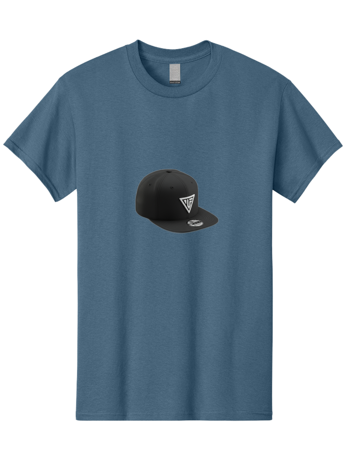 Vlf-Hat Men'S Graphic Tee, 100% Cotton, Comfortable Casual Summer Wear, Machine Washable, Black Baseball Cap, Snapback Hat, Tf Logo, White Triangle, Streetwear Fashion, Casual Style, Trendy Accessories, Premium Quality Bad906
