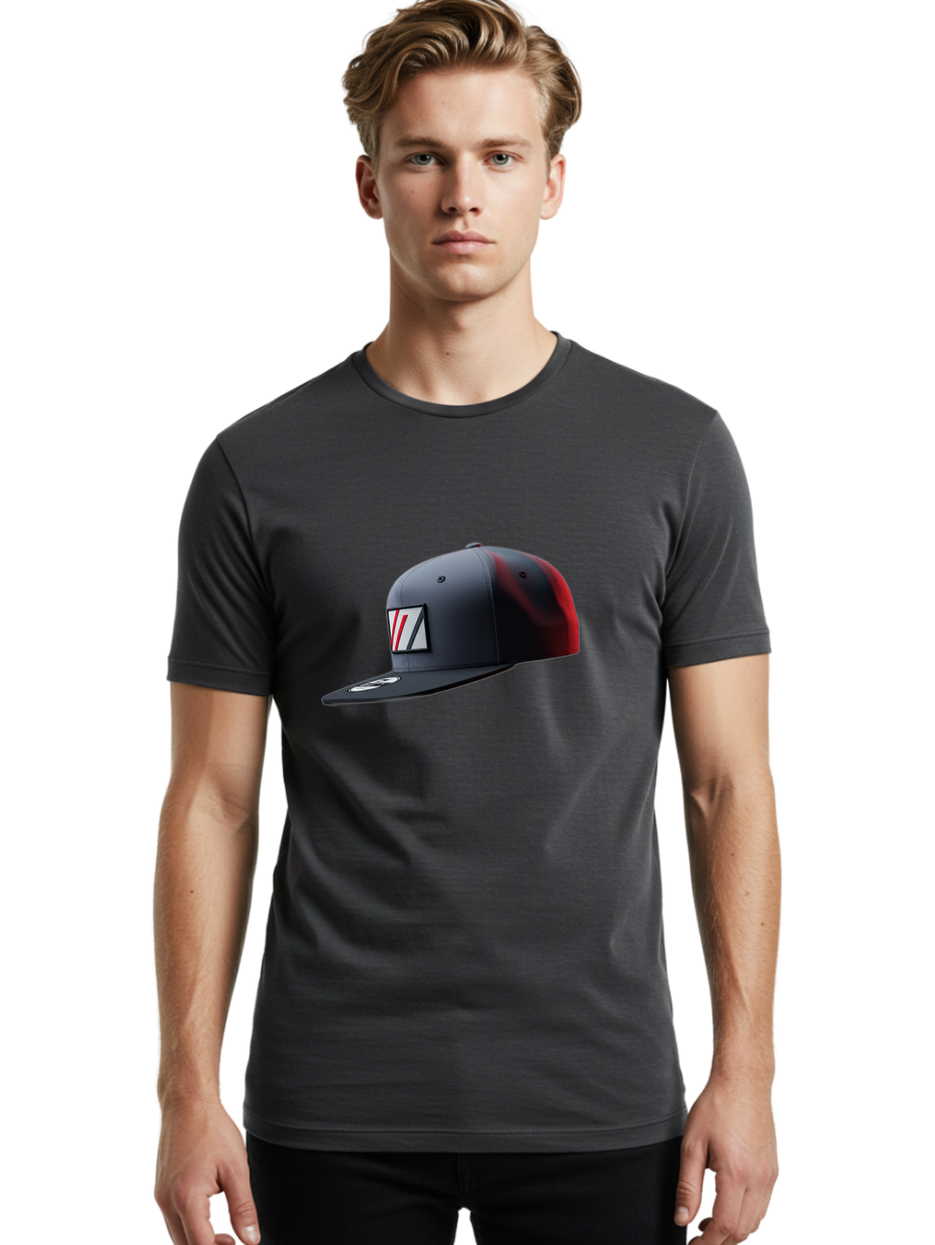 W-Logo-Baseball-Cap Men'S Graphic Tee, 100% Cotton, Comfortable Casual Summer Wear, Machine Washable, Baseball Cap With Logo, Black And Red Cap, Sporty Hat, Stylish Cap, Vl Emblem, Fashion Accessory, Casual Wear, Streetwear Bad907