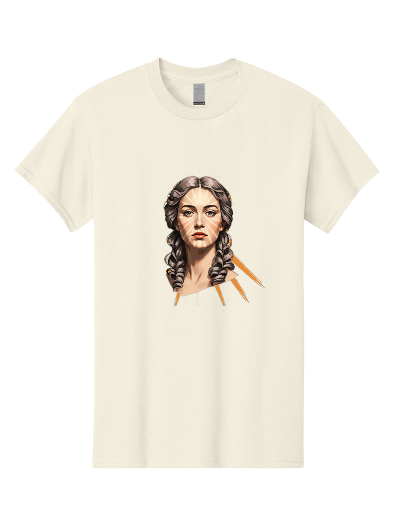 Woman-With-Braids Men'S Graphic Tee, 100% Cotton, Comfortable Casual Summer Wear, Machine Washable, Illustration Of A Woman, Braided Hair, Geometric Lines, Face Mapping, Digital Art, Modern Illustration, Creative Portrait, Artistic Expression Bad931