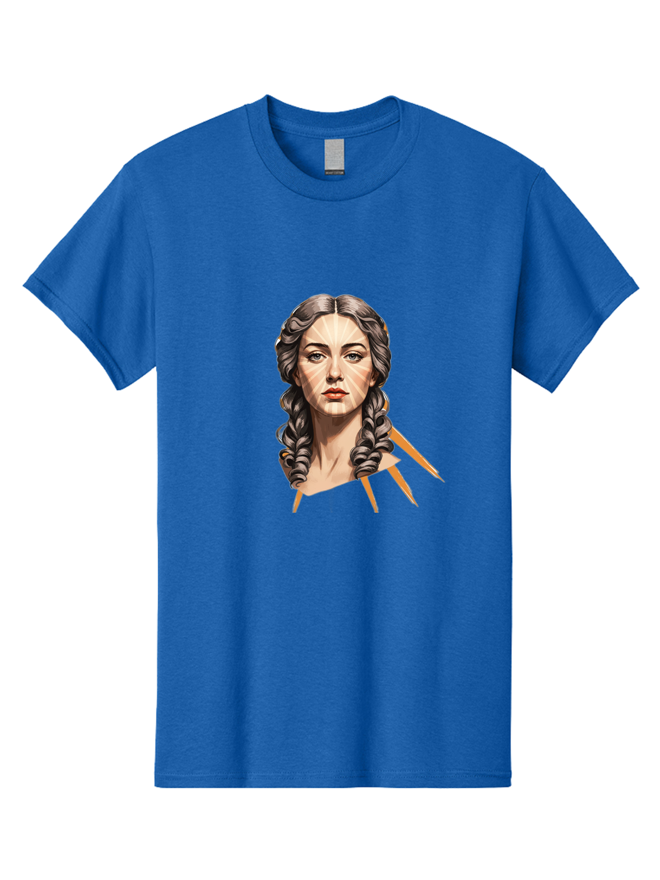 Woman-With-Braids Men'S Graphic Tee, 100% Cotton, Comfortable Casual Summer Wear, Machine Washable, Illustration Of A Woman, Braided Hair, Geometric Lines, Face Mapping, Digital Art, Modern Illustration, Creative Portrait, Artistic Expression Bad931