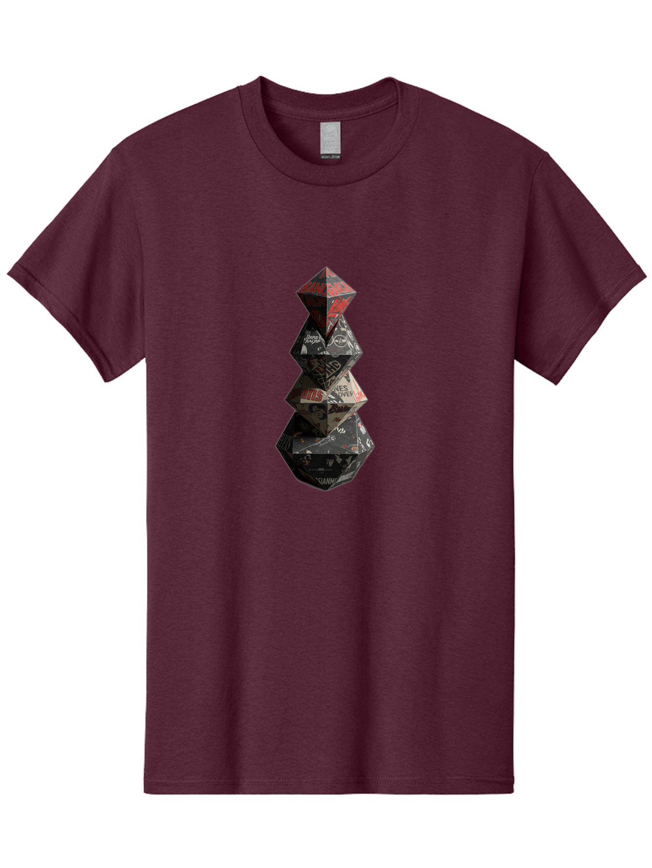 Yves-Saint-Laurent-Christmas-Tree Men'S Graphic Tee, 100% Cotton, Comfortable Casual Summer Wear, Machine Washable, Paper Art, Origami Tree, Geometric Shapes, Red And Black Design, Thank You, Handmade, 3D Art, Intricate Details, Bad947