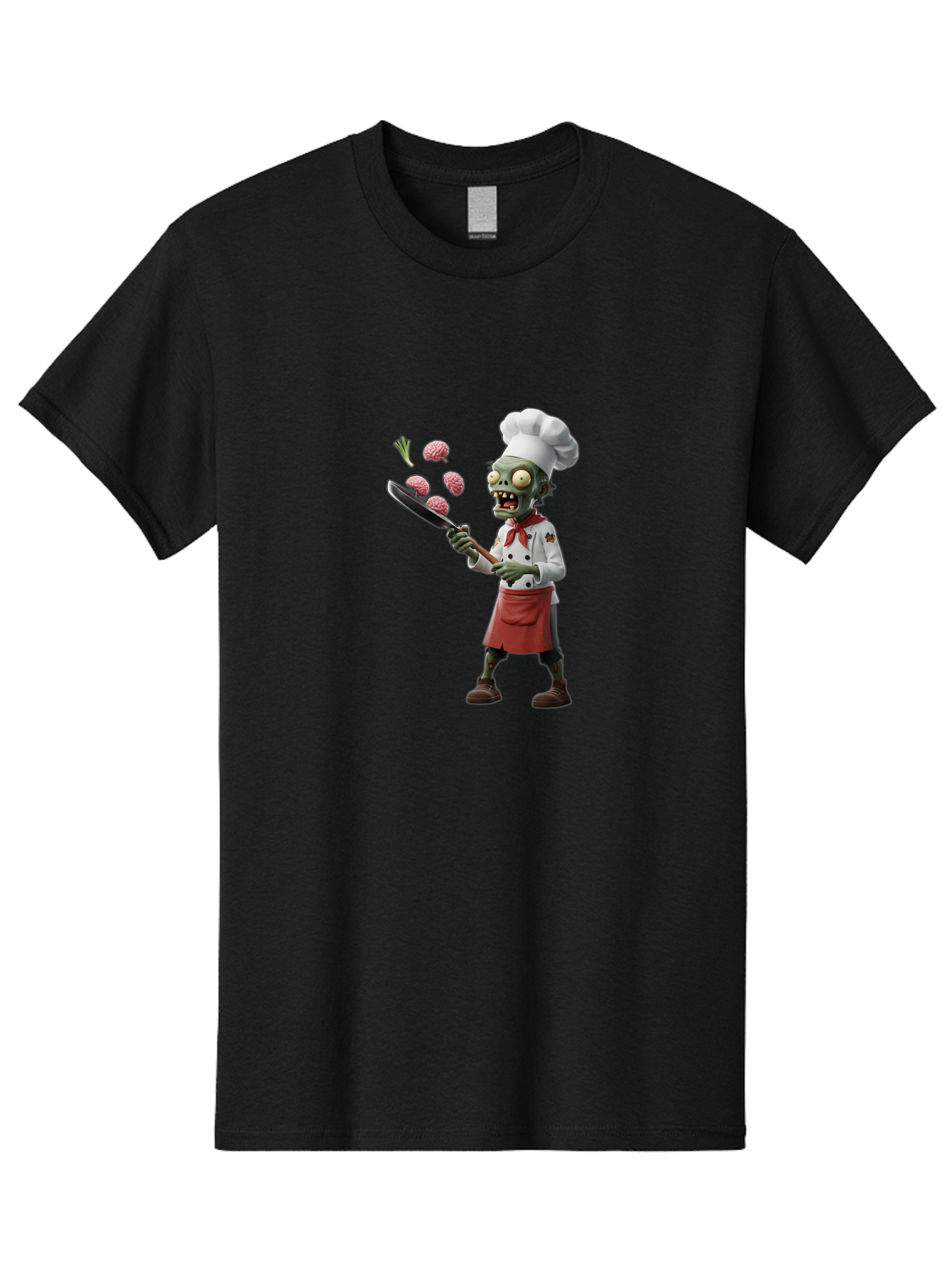 Zombie-Chef Men'S Graphic Tee, 100% Cotton, Comfortable Casual Summer Wear, Machine Washable, Zombie Chef Cooking Brains, Undead Culinary Delights, Spooky Kitchen Scene, Brain Cuisine, Horror Cooking, Creepy Chef, Zombie Cooking Show Bad948