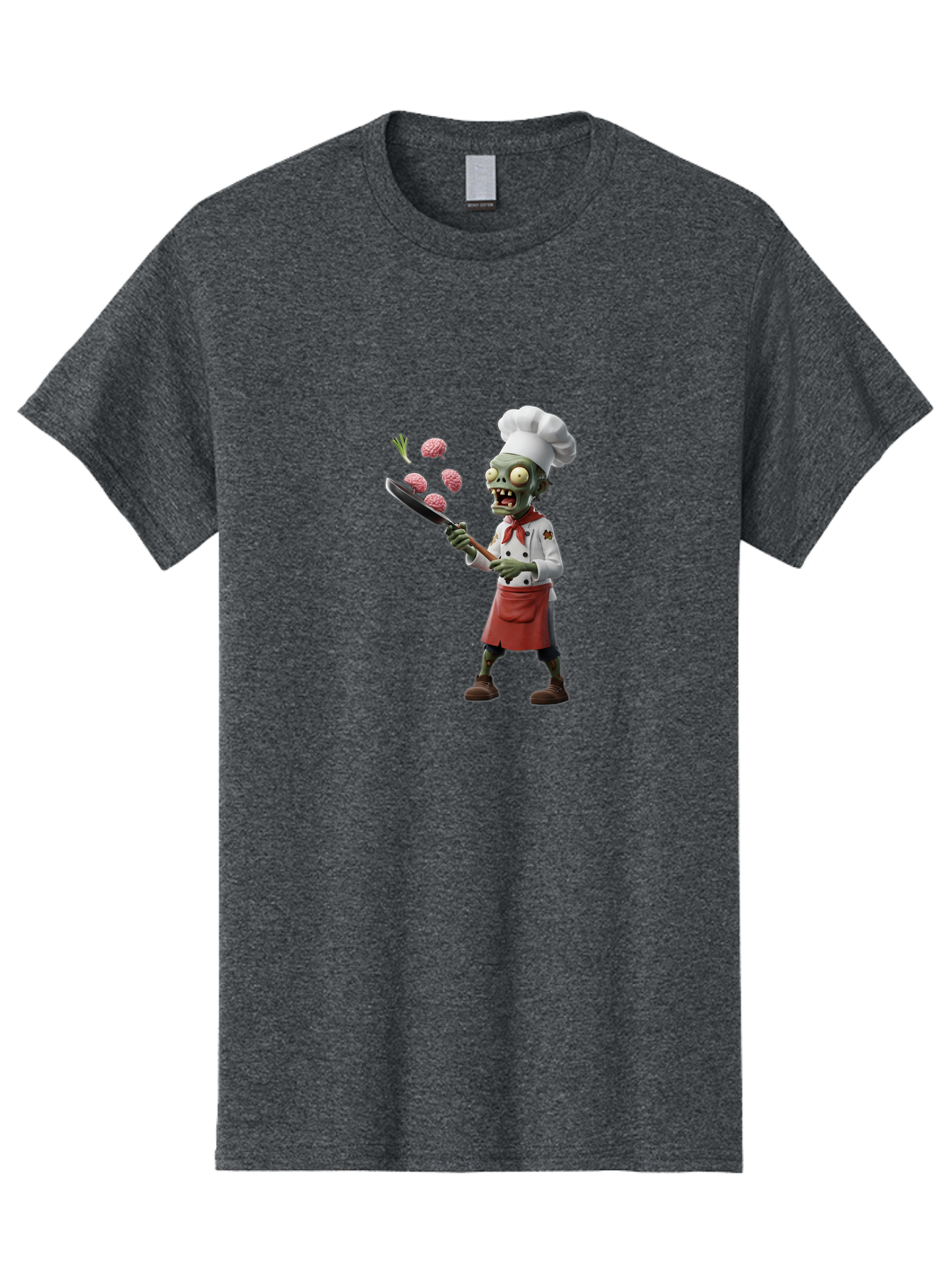 Zombie-Chef Men'S Graphic Tee, 100% Cotton, Comfortable Casual Summer Wear, Machine Washable, Zombie Chef Cooking Brains, Undead Culinary Delights, Spooky Kitchen Scene, Brain Cuisine, Horror Cooking, Creepy Chef, Zombie Cooking Show Bad948