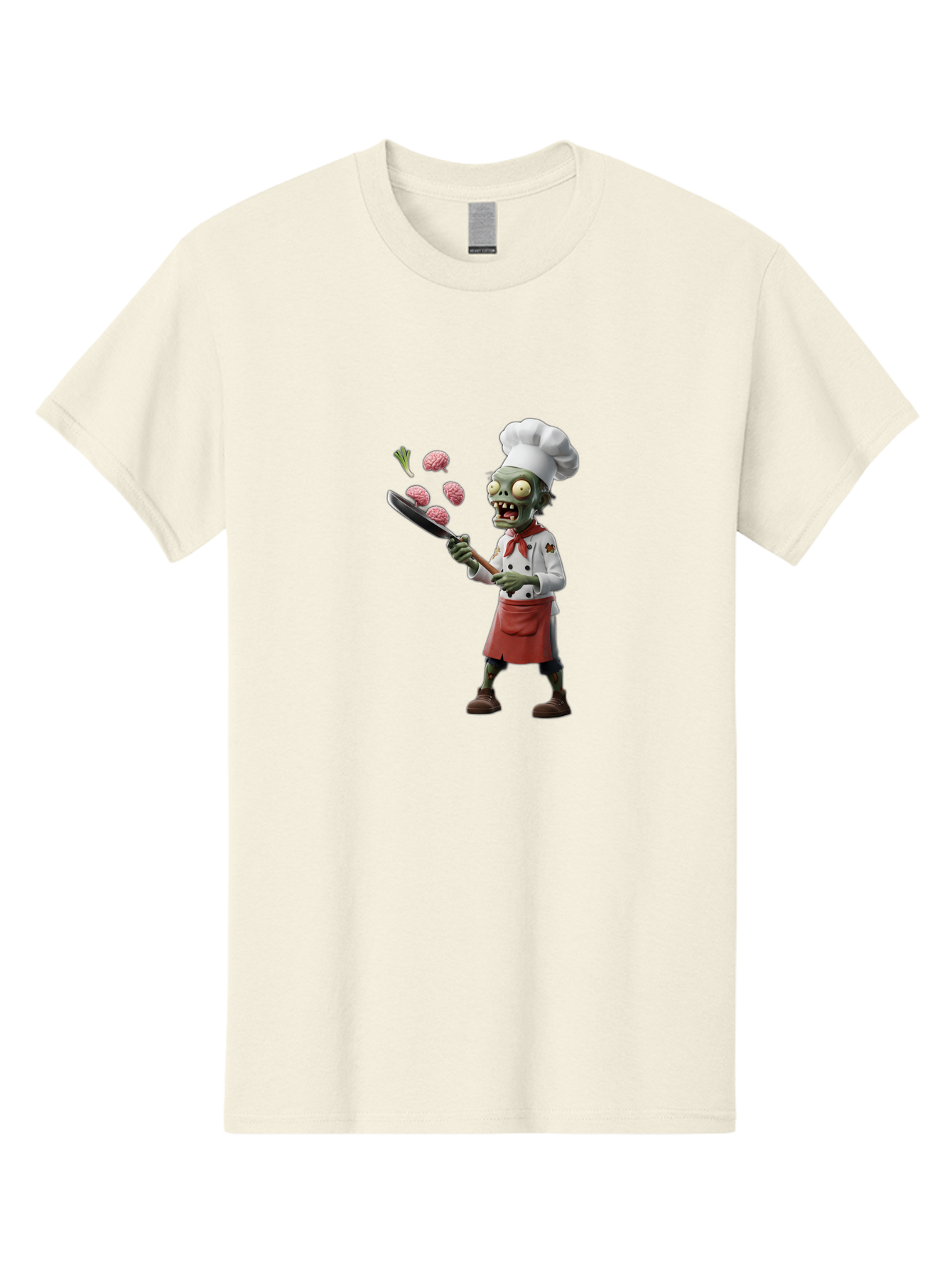 Zombie-Chef Men'S Graphic Tee, 100% Cotton, Comfortable Casual Summer Wear, Machine Washable, Zombie Chef Cooking Brains, Undead Culinary Delights, Spooky Kitchen Scene, Brain Cuisine, Horror Cooking, Creepy Chef, Zombie Cooking Show Bad948