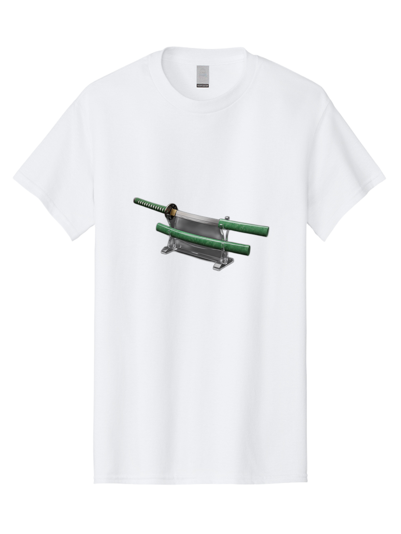 Katana-1 Men'S Graphic Tee, 100% Cotton, Comfortable Casual Summer Wear, Machine Washable, Samurai Sword On Stand, Katana Display, Vintage Swords, Japanese Blade, Traditional Craftsmanship, Sword Art, Historical Warfare, Steel Sword Bad957