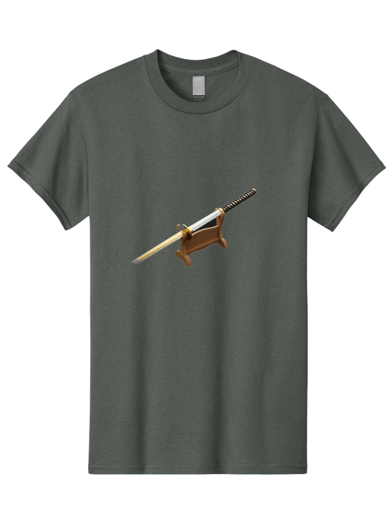 Katana Men'S Graphic Tee, 100% Cotton, Comfortable Casual Summer Wear, Machine Washable, Katana Sword, Samurai Sword, Japanese Blade, Sword On Stand, Martial Arts, Historical Weapon, Metal Sword, Sharp Blade Bad961