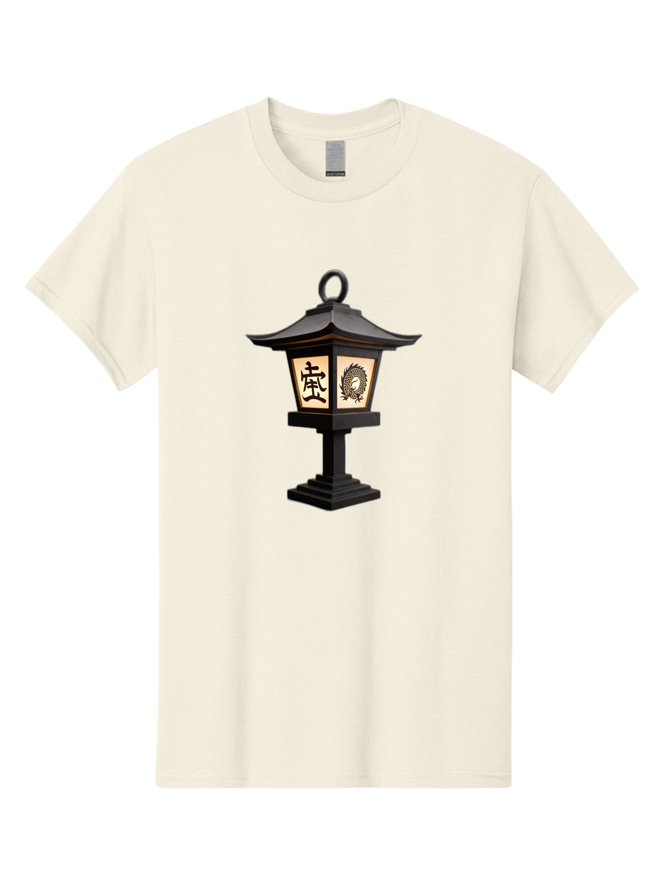 Koi-Lantern Men'S Graphic Tee, 100% Cotton, Comfortable Casual Summer Wear, Machine Washable, Japanese Lantern, Toro Lantern, Asian-Inspired Decor, Oriental Design, Kanji Symbol, Fish Motif, Traditional Lighting, Zen Garden, Pagoda-Style Roof Bad964
