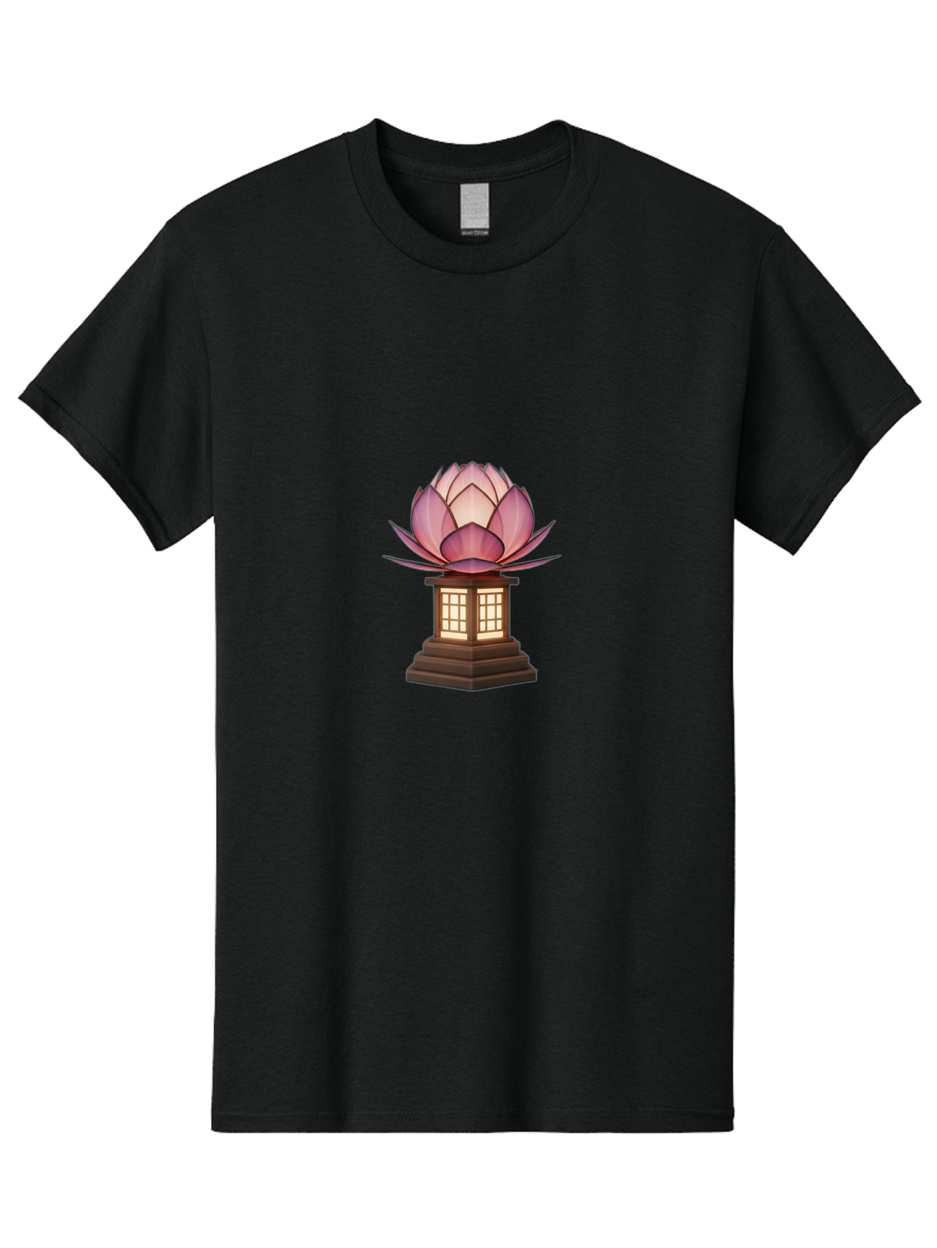 Lotus-Lantern Men'S Graphic Tee, 100% Cotton, Comfortable Casual Summer Wear, Machine Washable, Lotus Flower, Lantern, Peaceful Ambiance, Soft Lighting, Serene Decor, Spiritual Symbol, Zen Inspiration, Floral Design, Tranquil Atmosphere Bad965