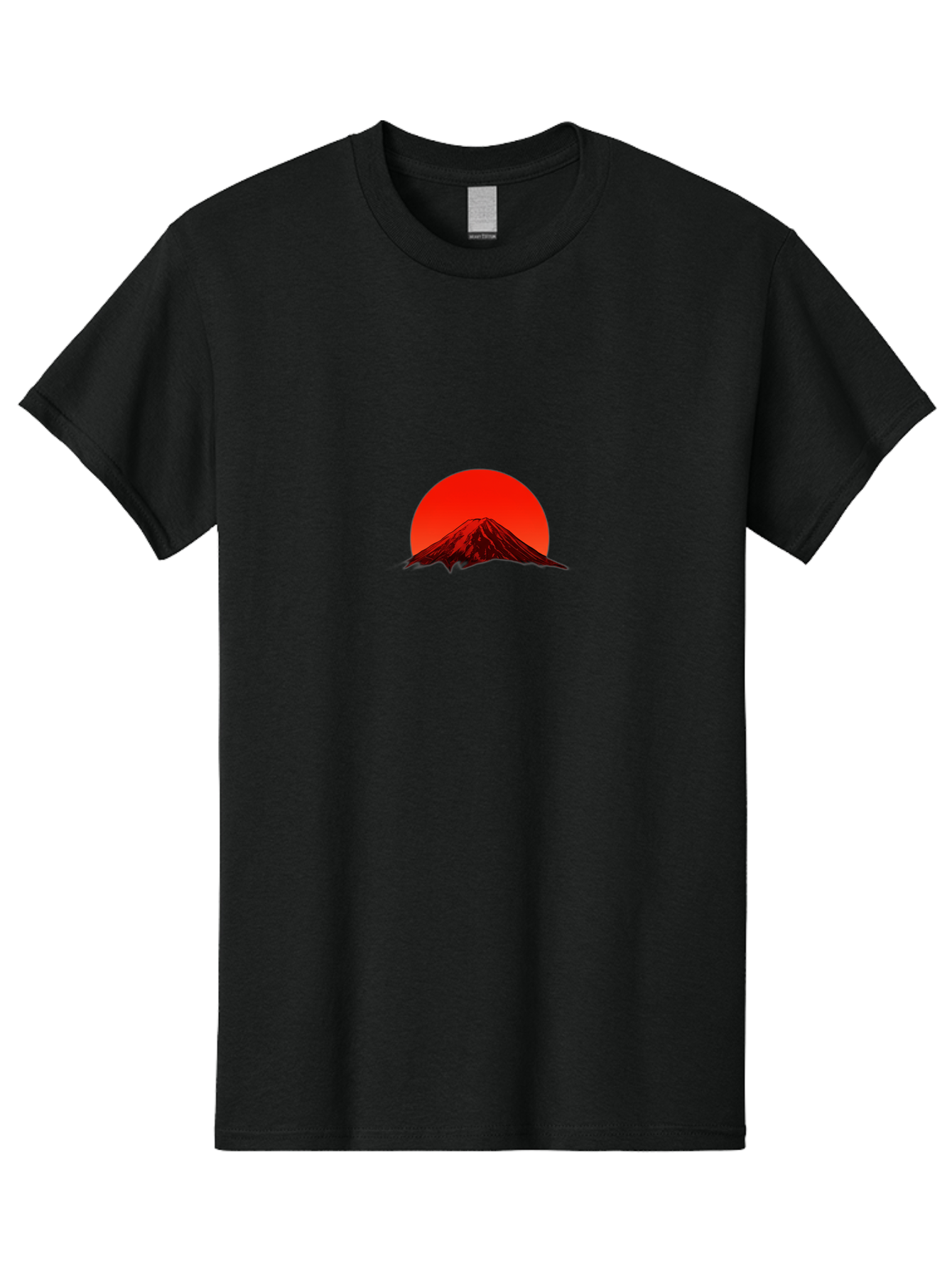Mount-Fuji-1 Men'S Graphic Tee, 100% Cotton, Comfortable Casual Summer Wear, Machine Washable, Mount Fuji Silhouette, Red Sun, Japanese Landscape, Mountain Scenery, Serene Atmosphere, Iconic Landmark, Symbolic Imagery Bad966