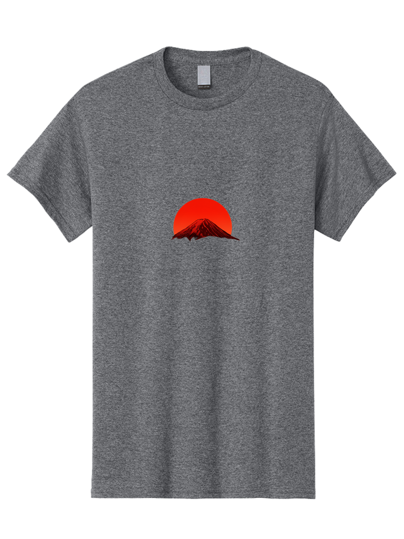 Mount-Fuji-1 Men'S Graphic Tee, 100% Cotton, Comfortable Casual Summer Wear, Machine Washable, Mount Fuji Silhouette, Red Sun, Japanese Landscape, Mountain Scenery, Serene Atmosphere, Iconic Landmark, Symbolic Imagery Bad966