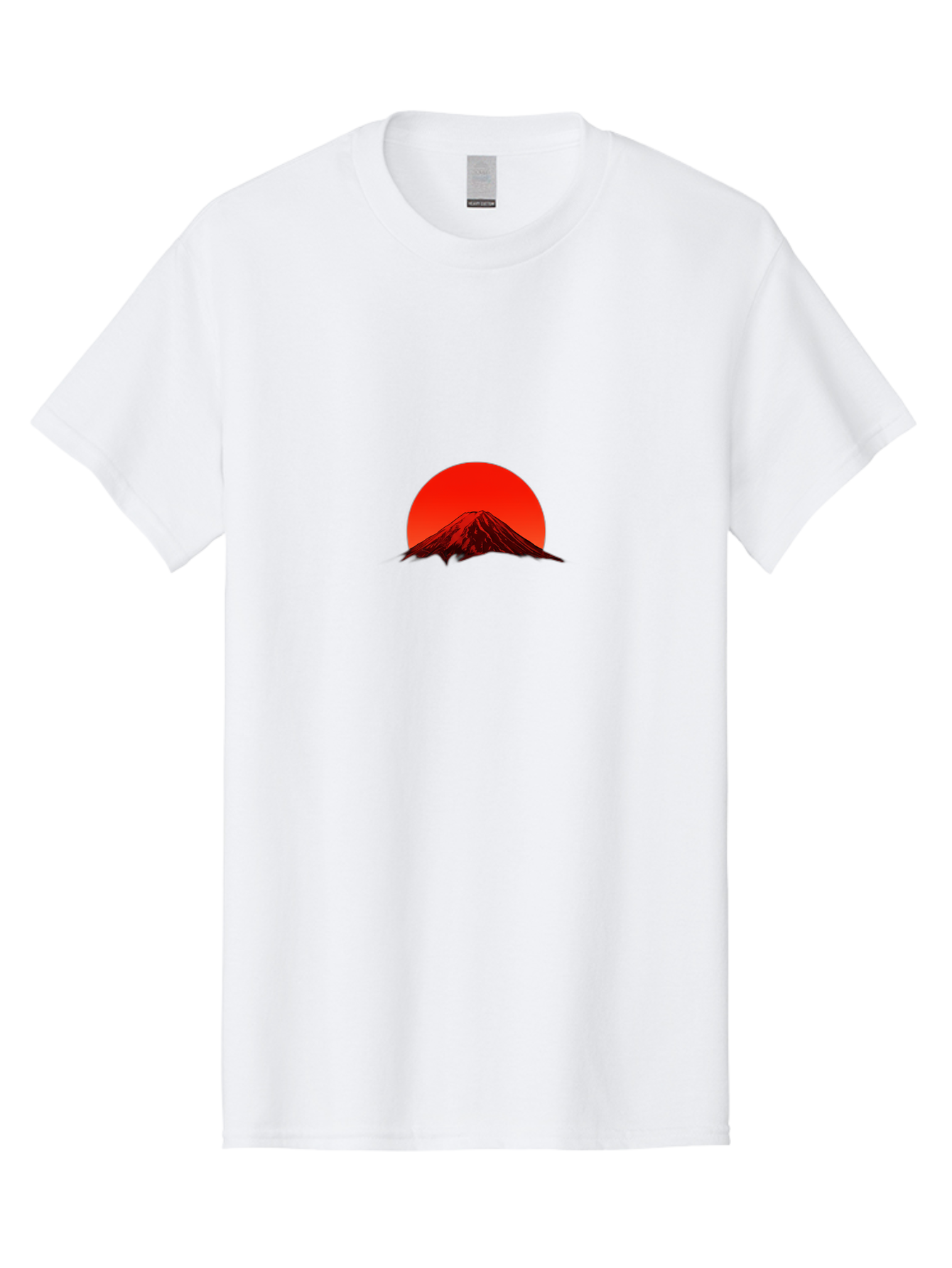 Mount-Fuji-1 Men'S Graphic Tee, 100% Cotton, Comfortable Casual Summer Wear, Machine Washable, Mount Fuji Silhouette, Red Sun, Japanese Landscape, Mountain Scenery, Serene Atmosphere, Iconic Landmark, Symbolic Imagery Bad966