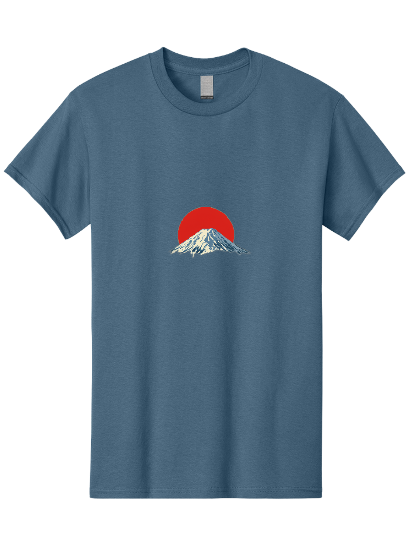Mount-Fuji-2 Men'S Graphic Tee, 100% Cotton, Comfortable Casual Summer Wear, Machine Washable, Mount Fuji, Japanese Mountain, Red Sun, Serene Landscape, Iconic Peak, Majestic Scenery, Minimalist Art, Simple Design Bad967