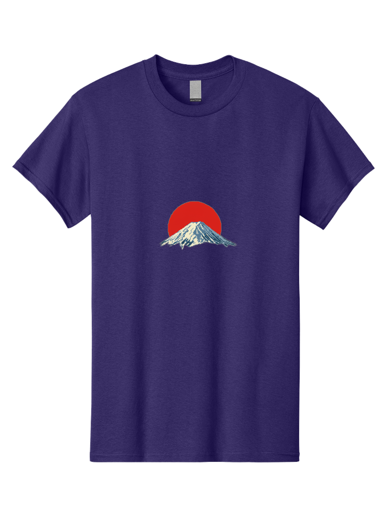 Mount-Fuji-2 Men'S Graphic Tee, 100% Cotton, Comfortable Casual Summer Wear, Machine Washable, Mount Fuji, Japanese Mountain, Red Sun, Serene Landscape, Iconic Peak, Majestic Scenery, Minimalist Art, Simple Design Bad967
