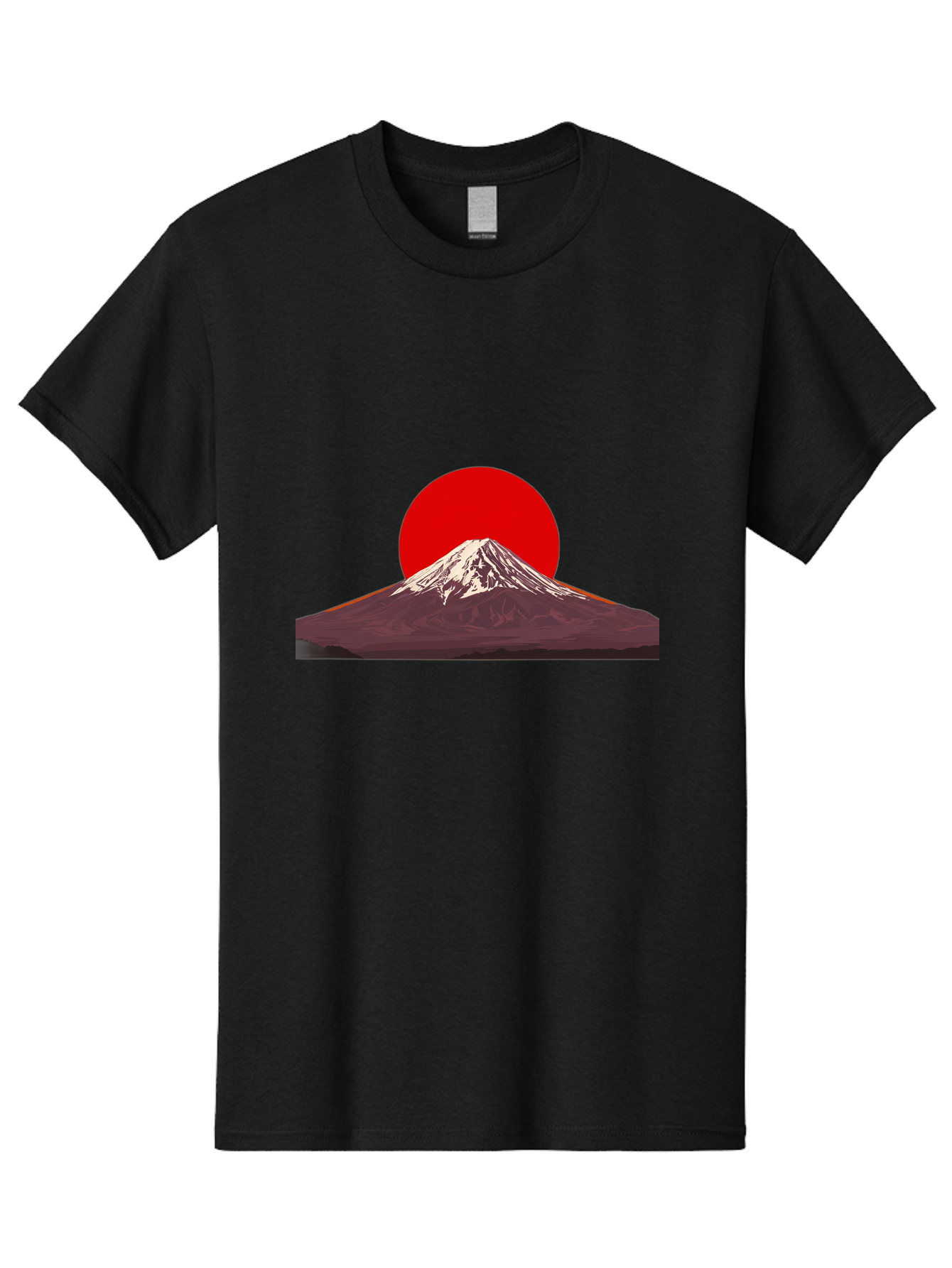 Mount-Fuji-3 Men'S Graphic Tee, 100% Cotton, Comfortable Casual Summer Wear, Machine Washable, Mount Fuji, Red Sun, Japanese Landscape, Minimalist Design, Iconic Mountain, Vibrant Colors, Serene Atmosphere, Graphic Art Bad968