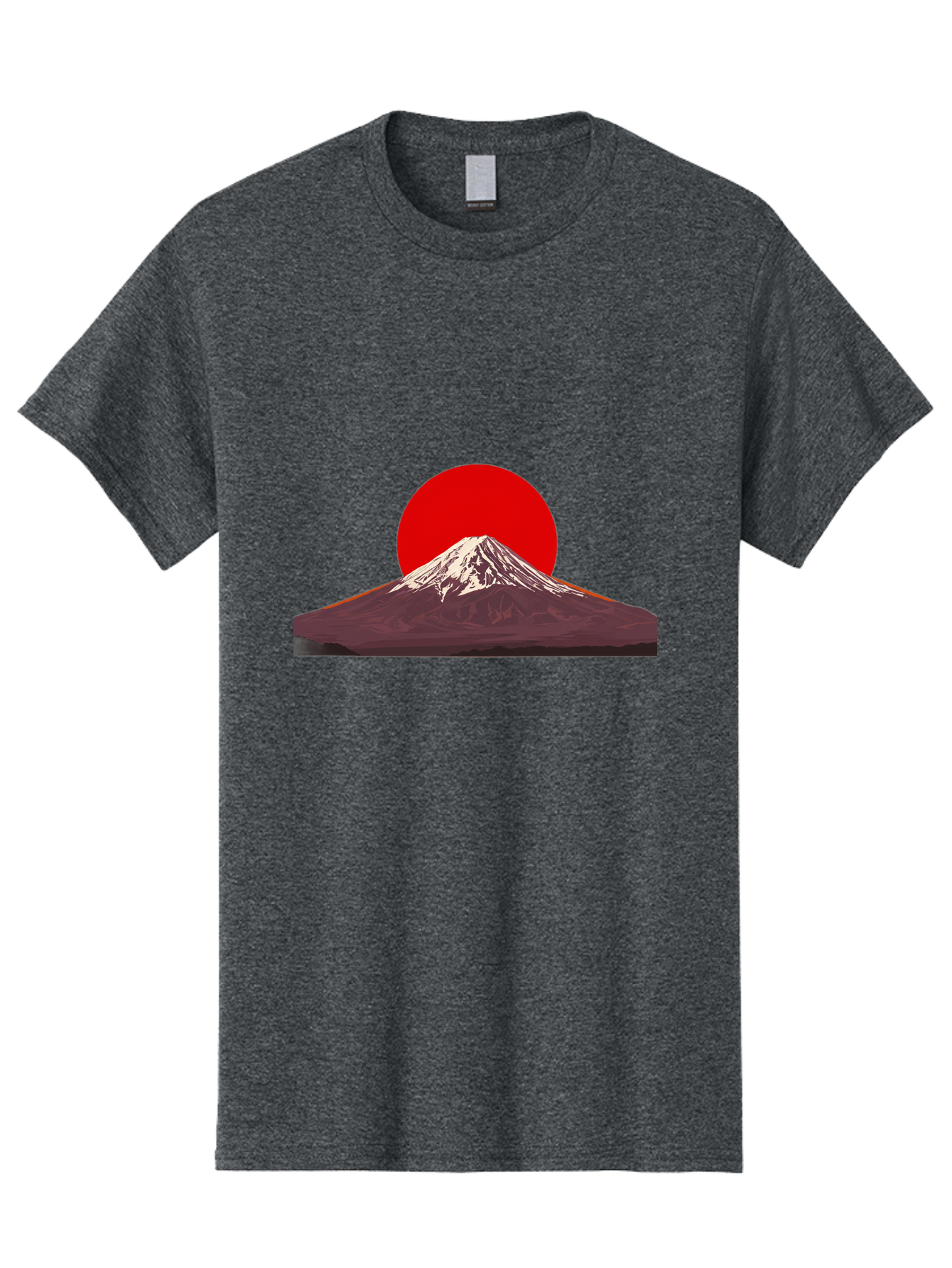 Mount-Fuji-3 Men'S Graphic Tee, 100% Cotton, Comfortable Casual Summer Wear, Machine Washable, Mount Fuji, Red Sun, Japanese Landscape, Minimalist Design, Iconic Mountain, Vibrant Colors, Serene Atmosphere, Graphic Art Bad968