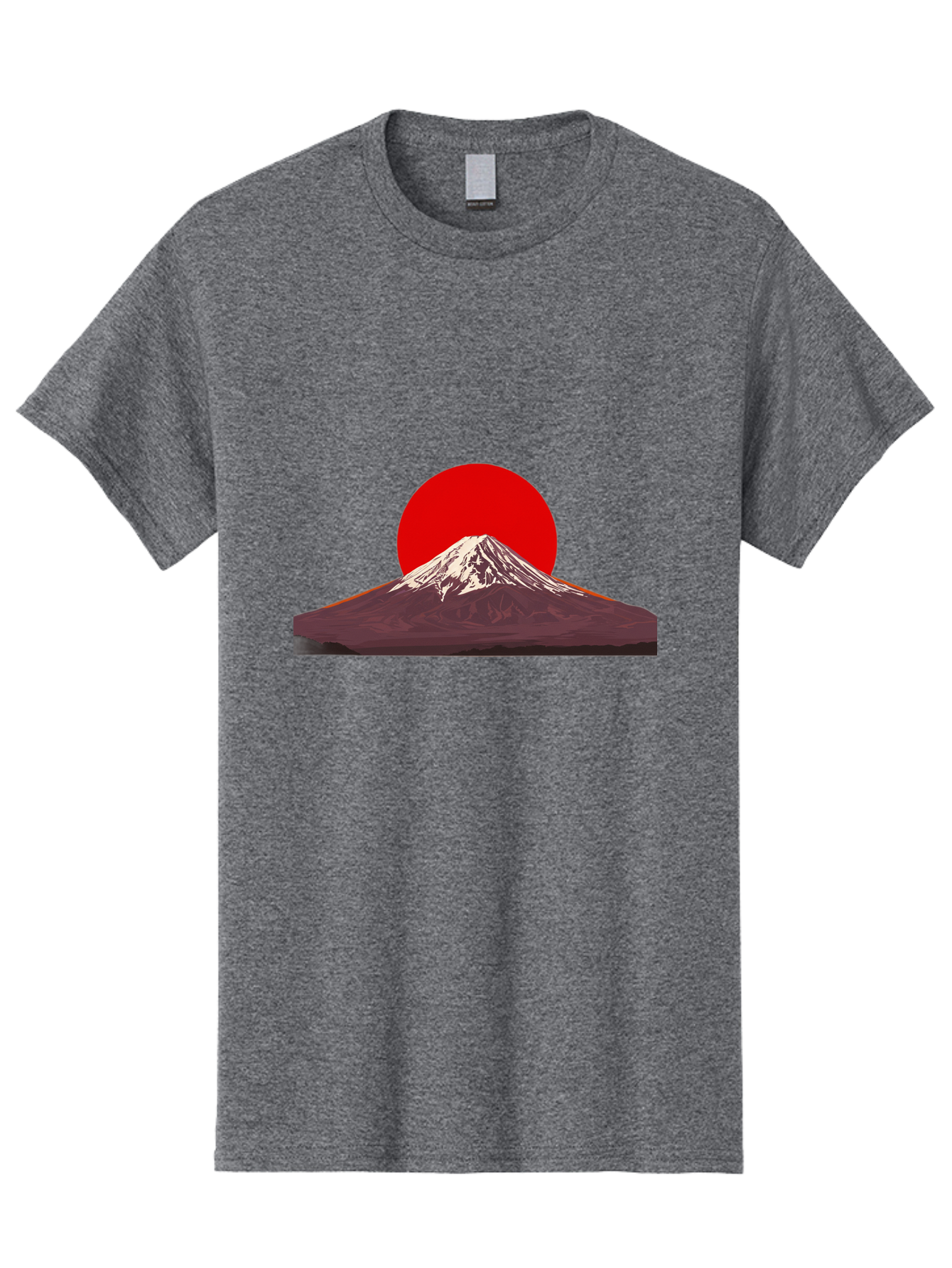 Mount-Fuji-3 Men'S Graphic Tee, 100% Cotton, Comfortable Casual Summer Wear, Machine Washable, Mount Fuji, Red Sun, Japanese Landscape, Minimalist Design, Iconic Mountain, Vibrant Colors, Serene Atmosphere, Graphic Art Bad968