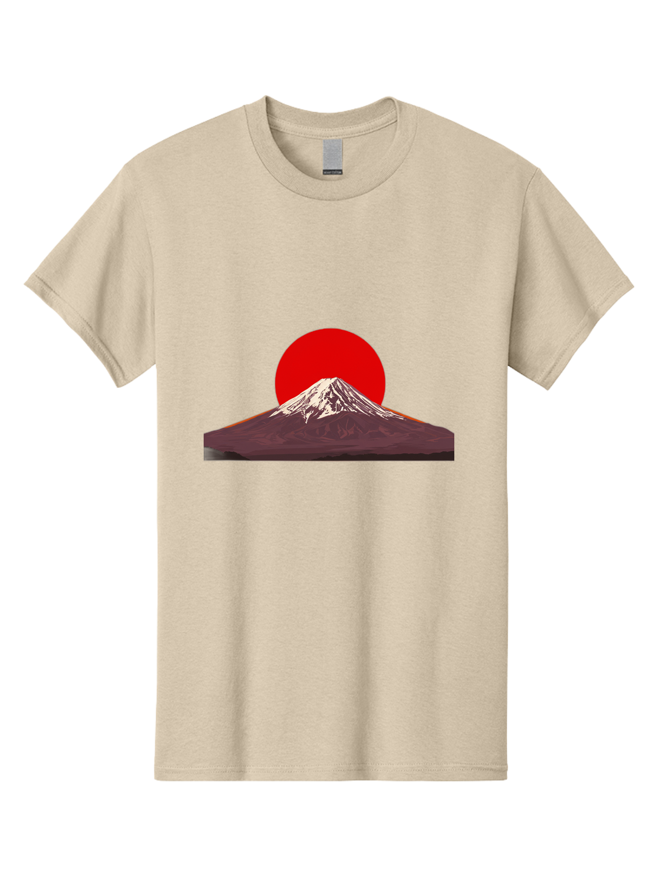 Mount-Fuji-3 Men'S Graphic Tee, 100% Cotton, Comfortable Casual Summer Wear, Machine Washable, Mount Fuji, Red Sun, Japanese Landscape, Minimalist Design, Iconic Mountain, Vibrant Colors, Serene Atmosphere, Graphic Art Bad968
