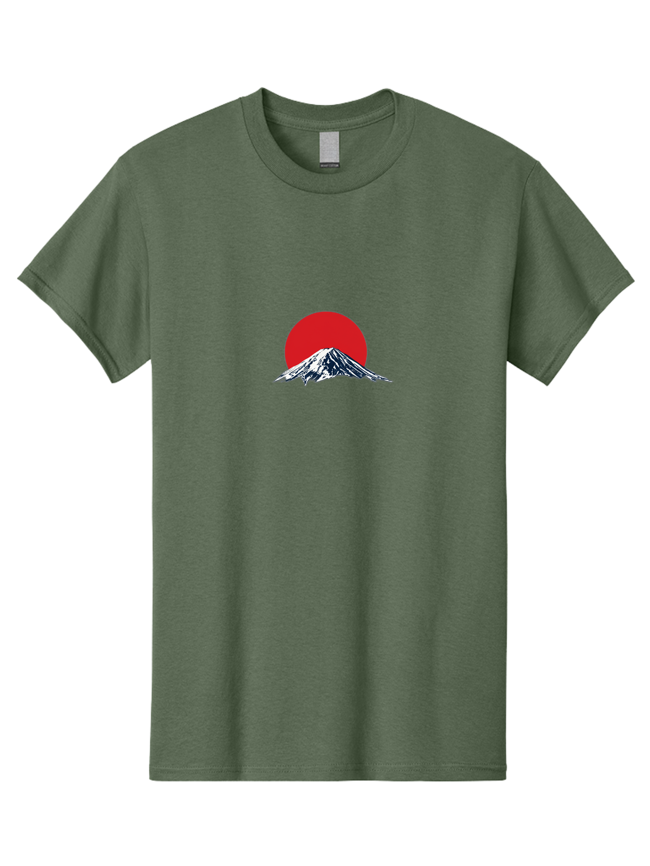 Mount-Fuji-4 Men'S Graphic Tee, 100% Cotton, Comfortable Casual Summer Wear, Machine Washable, Mount Fuji Landscape, Japanese Mountain Scenery, Red Sun, Snow-Capped Peak, Minimalist Design, Iconic Landmark, Serene Atmosphere Bad969