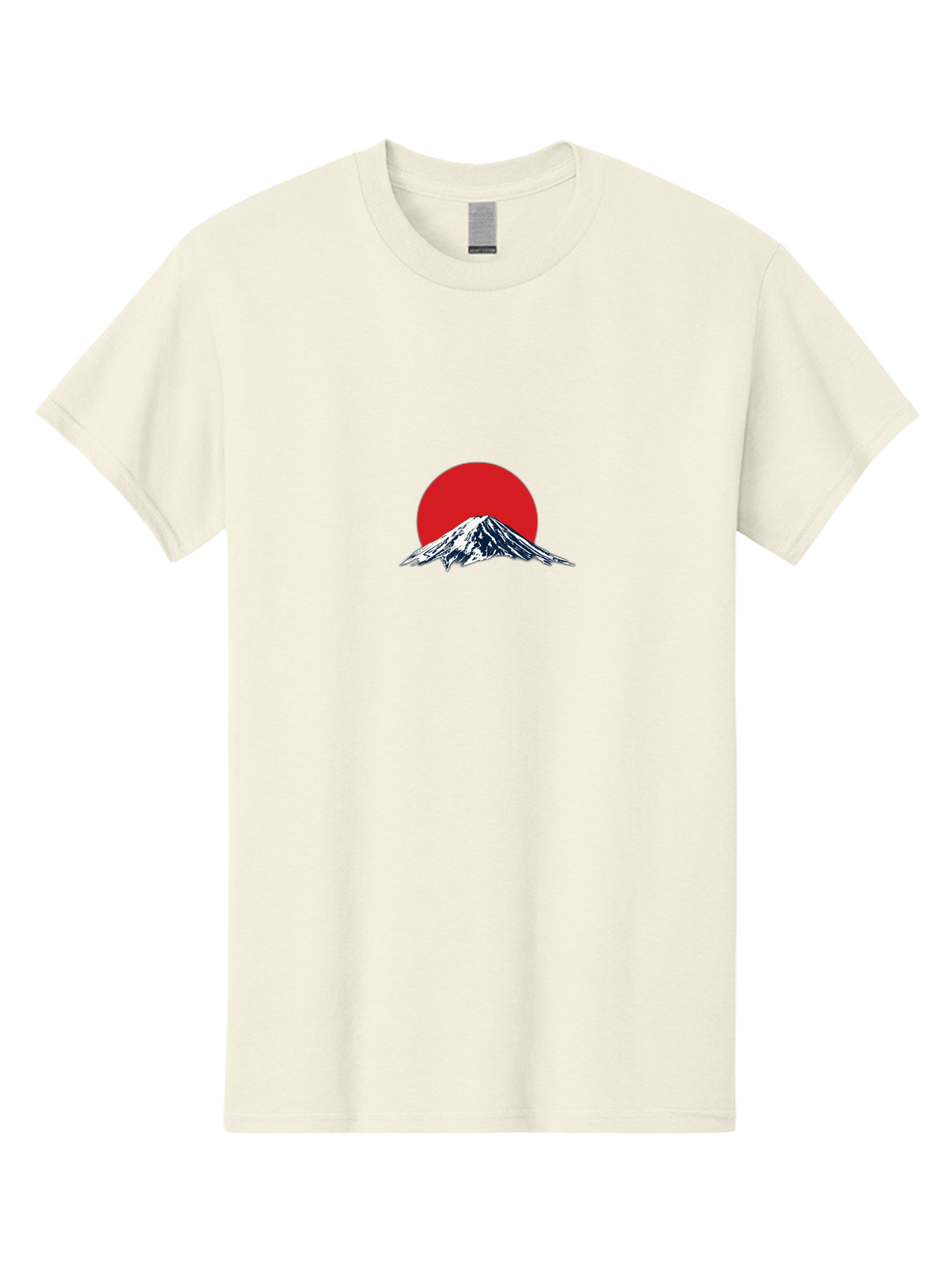 Mount-Fuji-4 Men'S Graphic Tee, 100% Cotton, Comfortable Casual Summer Wear, Machine Washable, Mount Fuji Landscape, Japanese Mountain Scenery, Red Sun, Snow-Capped Peak, Minimalist Design, Iconic Landmark, Serene Atmosphere Bad969