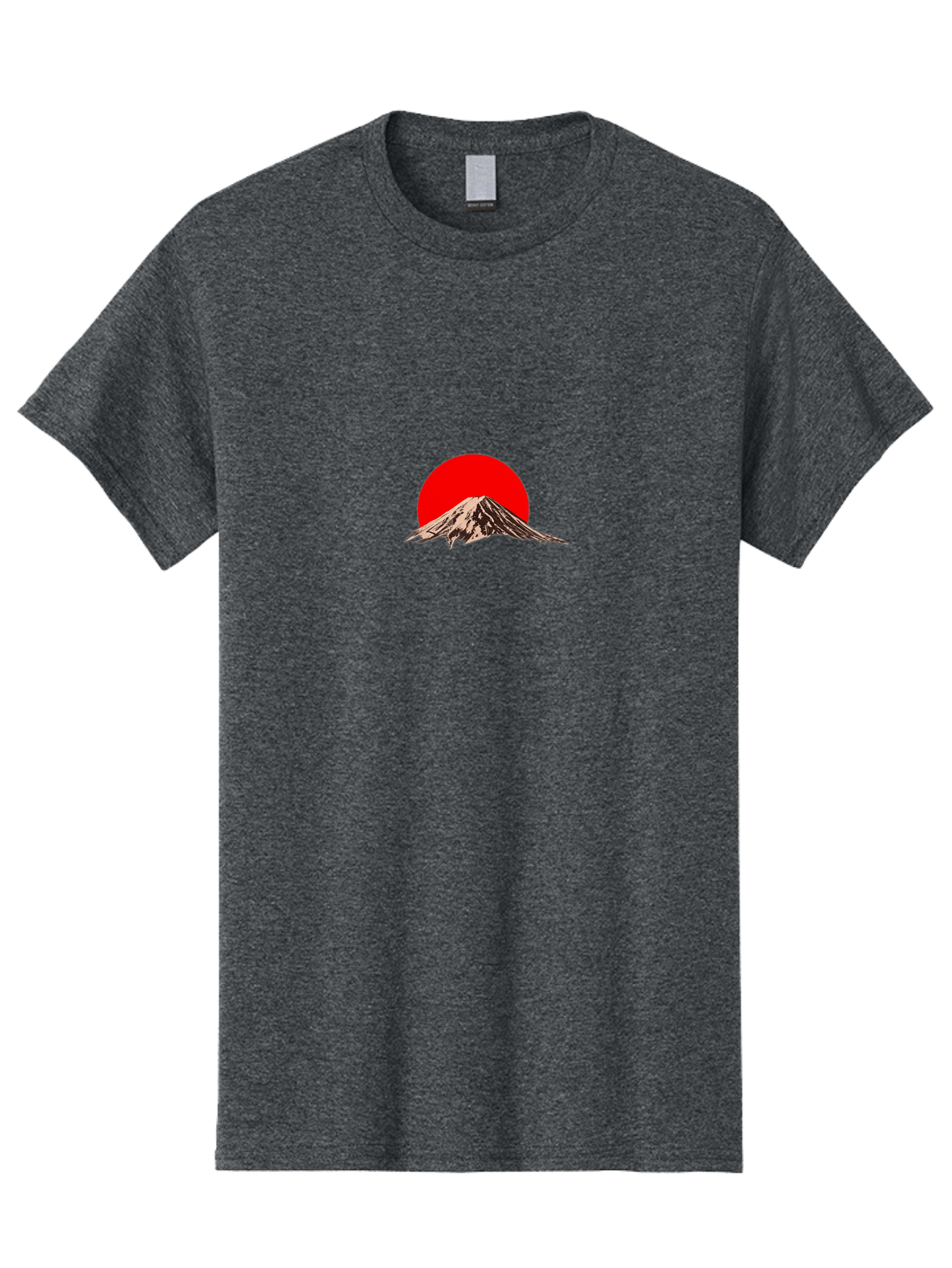 Mount-Fuji-5 Men'S Graphic Tee, 100% Cotton, Comfortable Casual Summer Wear, Machine Washable, Mount Fuji, Japanese Mountain, Iconic Landmark, Red Sun, Serene Landscape, Peaceful Atmosphere, Traditional Japan, Cultural Heritage, Bad970
