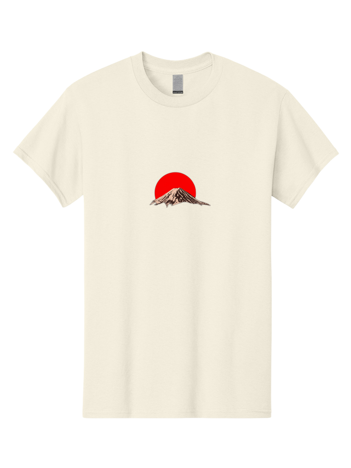 Mount-Fuji-5 Men'S Graphic Tee, 100% Cotton, Comfortable Casual Summer Wear, Machine Washable, Mount Fuji, Japanese Mountain, Iconic Landmark, Red Sun, Serene Landscape, Peaceful Atmosphere, Traditional Japan, Cultural Heritage, Bad970
