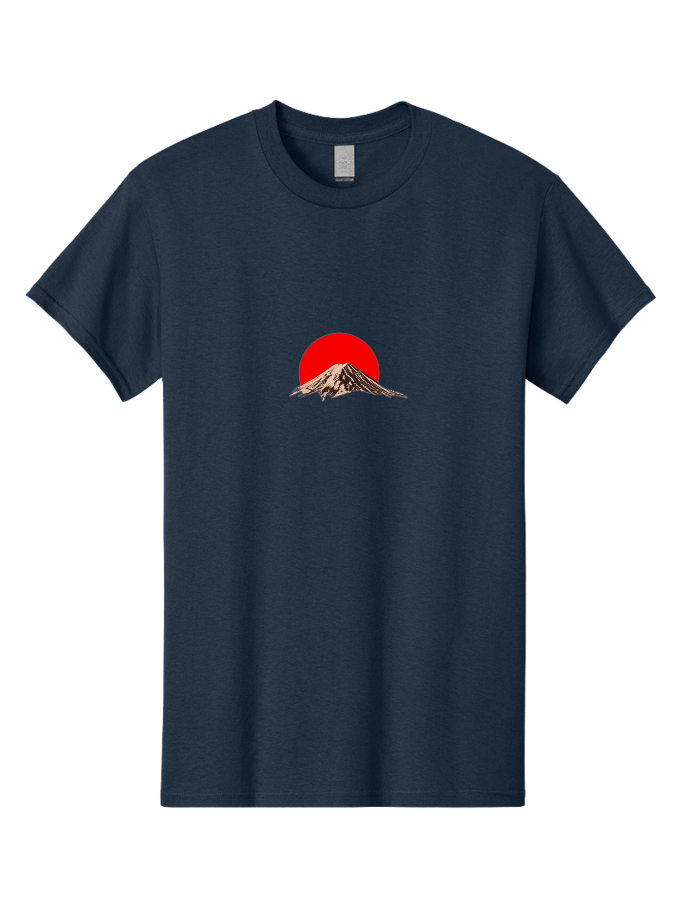 Mount-Fuji-5 Men'S Graphic Tee, 100% Cotton, Comfortable Casual Summer Wear, Machine Washable, Mount Fuji, Japanese Mountain, Iconic Landmark, Red Sun, Serene Landscape, Peaceful Atmosphere, Traditional Japan, Cultural Heritage, Bad970