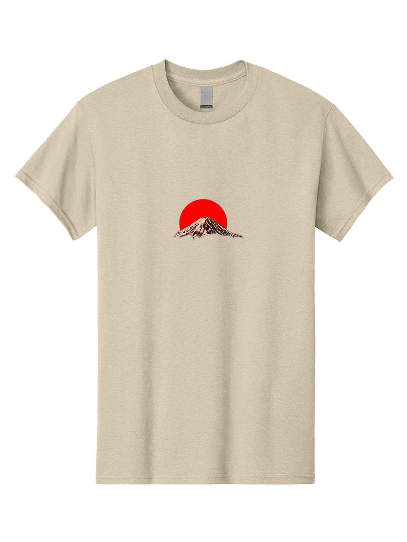 Mount-Fuji-5 Men'S Graphic Tee, 100% Cotton, Comfortable Casual Summer Wear, Machine Washable, Mount Fuji, Japanese Mountain, Iconic Landmark, Red Sun, Serene Landscape, Peaceful Atmosphere, Traditional Japan, Cultural Heritage, Bad970