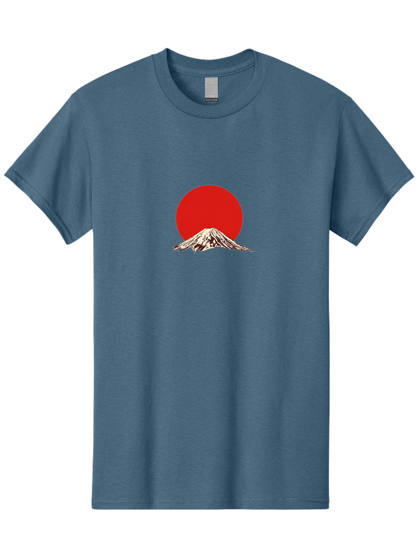 Mount-Fuji-7 Men'S Graphic Tee, 100% Cotton, Comfortable Casual Summer Wear, Machine Washable, Mount Fuji, Red Sun, Japanese Mountain, Iconic Landmark, Serene Landscape, Snow-Capped Peak, Minimalist Design, Bold Colors Bad972