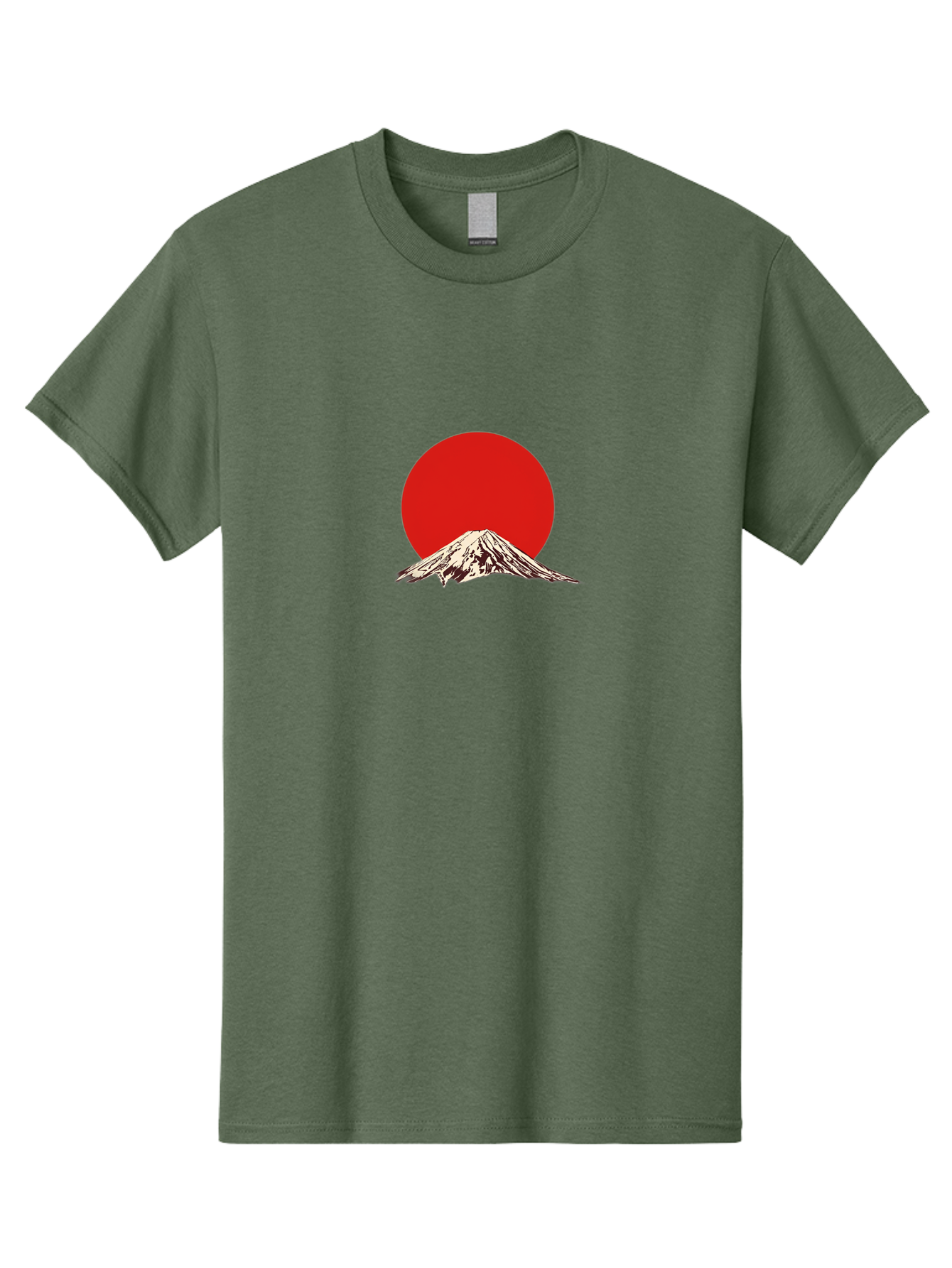 Mount-Fuji-7 Men'S Graphic Tee, 100% Cotton, Comfortable Casual Summer Wear, Machine Washable, Mount Fuji, Red Sun, Japanese Mountain, Iconic Landmark, Serene Landscape, Snow-Capped Peak, Minimalist Design, Bold Colors Bad972