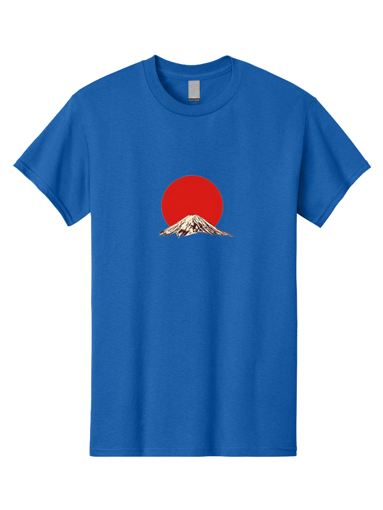 Mount-Fuji-7 Men'S Graphic Tee, 100% Cotton, Comfortable Casual Summer Wear, Machine Washable, Mount Fuji, Red Sun, Japanese Mountain, Iconic Landmark, Serene Landscape, Snow-Capped Peak, Minimalist Design, Bold Colors Bad972