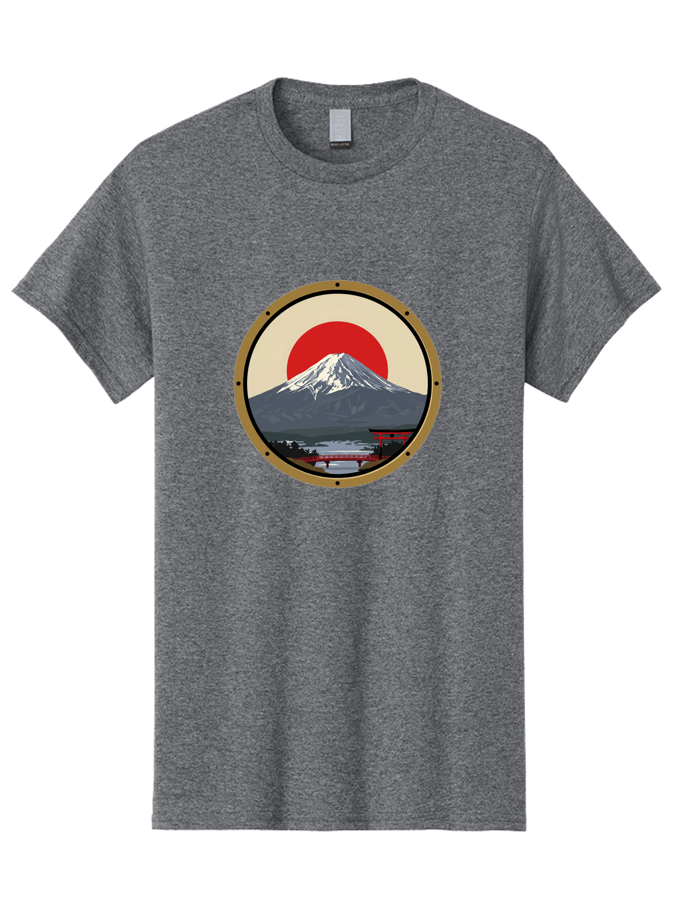 Mount-Fuji-8 Men'S Graphic Tee, 100% Cotton, Comfortable Casual Summer Wear, Machine Washable, Mount Fuji Landscape, Red Torii Gate, Serene Lake, Japanese Scenery, Red Bridge, Sunrise, Iconic Landmark, Beautiful Mountain Bad973