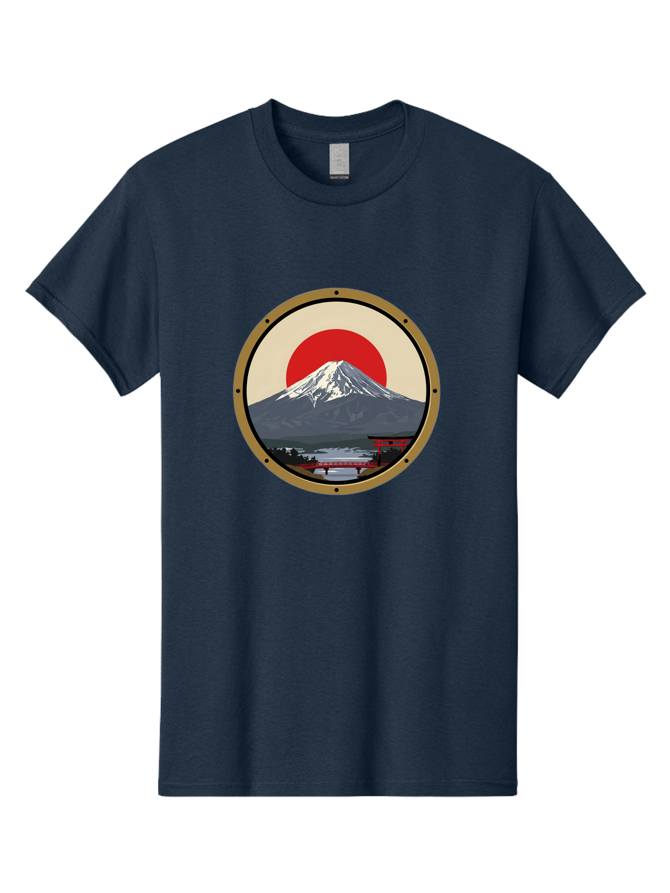 Mount-Fuji-8 Men'S Graphic Tee, 100% Cotton, Comfortable Casual Summer Wear, Machine Washable, Mount Fuji Landscape, Red Torii Gate, Serene Lake, Japanese Scenery, Red Bridge, Sunrise, Iconic Landmark, Beautiful Mountain Bad973