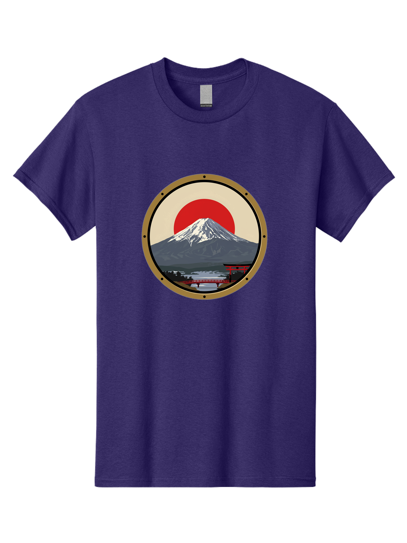 Mount-Fuji-8 Men'S Graphic Tee, 100% Cotton, Comfortable Casual Summer Wear, Machine Washable, Mount Fuji Landscape, Red Torii Gate, Serene Lake, Japanese Scenery, Red Bridge, Sunrise, Iconic Landmark, Beautiful Mountain Bad973