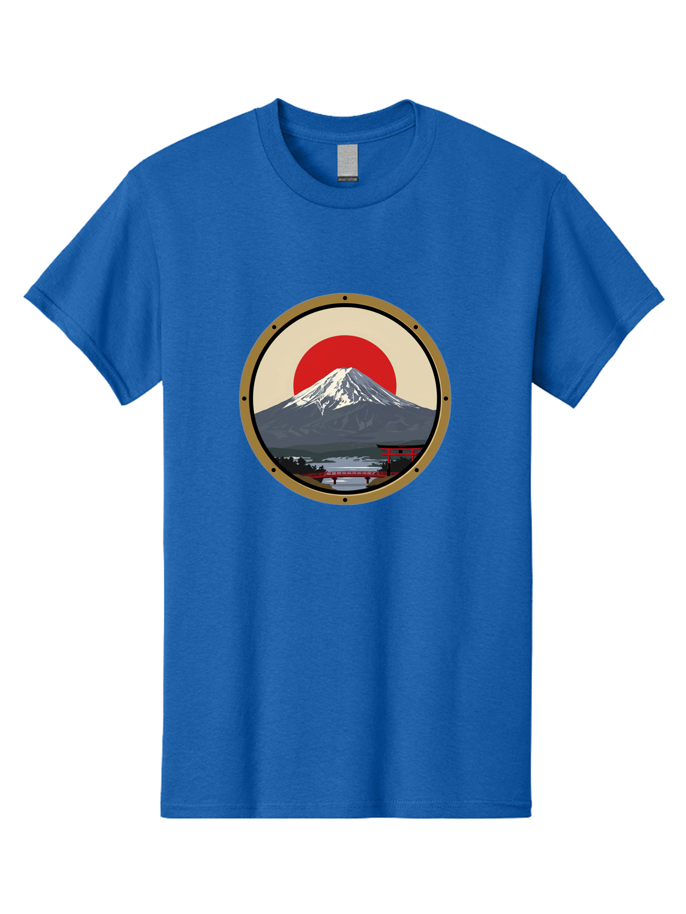 Mount-Fuji-8 Men'S Graphic Tee, 100% Cotton, Comfortable Casual Summer Wear, Machine Washable, Mount Fuji Landscape, Red Torii Gate, Serene Lake, Japanese Scenery, Red Bridge, Sunrise, Iconic Landmark, Beautiful Mountain Bad973