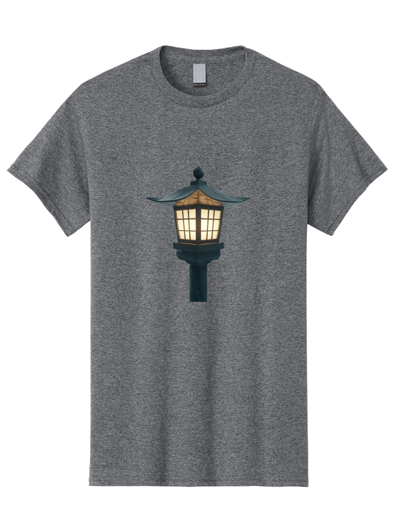 Pagoda-Lamp-Post Men'S Graphic Tee, 100% Cotton, Comfortable Casual Summer Wear, Machine Washable, Outdoor Lamp, Garden Light, Pagoda Style, Black Metal, Decorative Lantern, Soft Glow, Warm Lighting, Elegant Design, Traditional Architecture Bad979