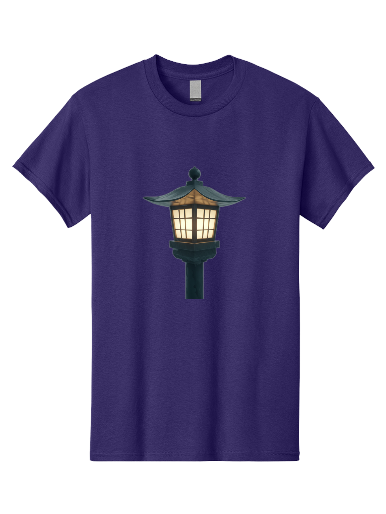 Pagoda-Lamp-Post Men'S Graphic Tee, 100% Cotton, Comfortable Casual Summer Wear, Machine Washable, Outdoor Lamp, Garden Light, Pagoda Style, Black Metal, Decorative Lantern, Soft Glow, Warm Lighting, Elegant Design, Traditional Architecture Bad979