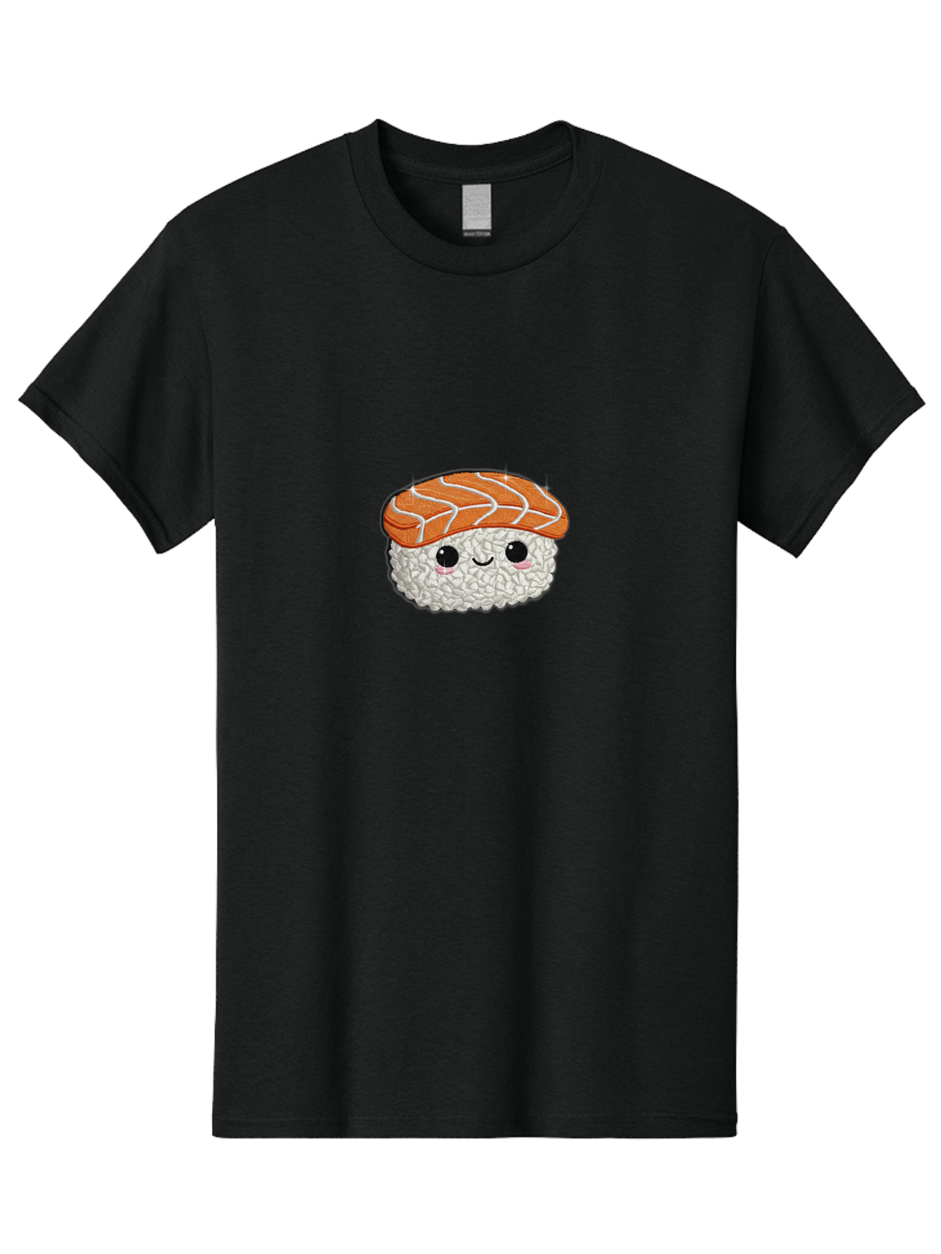 Salmon-Sushi-3 Men'S Graphic Tee, 100% Cotton, Comfortable Casual Summer Wear, Machine Washable, Cartoon Sushi, Kawaii Food, Japanese Cuisine, Salmon Sushi, Cute Emoji, Sushi Illustration, Adorable Character Bad985