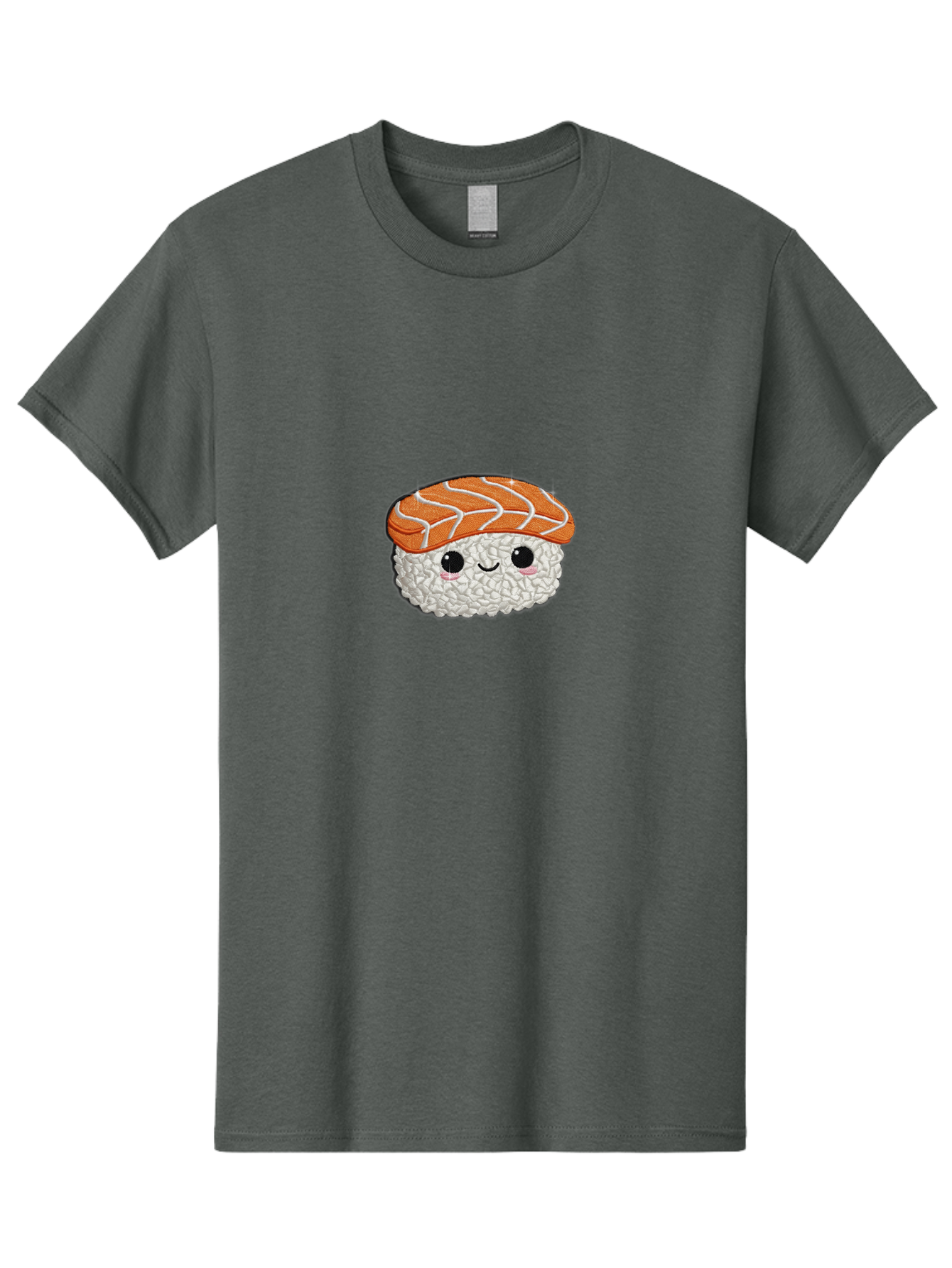 Salmon-Sushi-3 Men'S Graphic Tee, 100% Cotton, Comfortable Casual Summer Wear, Machine Washable, Cartoon Sushi, Kawaii Food, Japanese Cuisine, Salmon Sushi, Cute Emoji, Sushi Illustration, Adorable Character Bad985