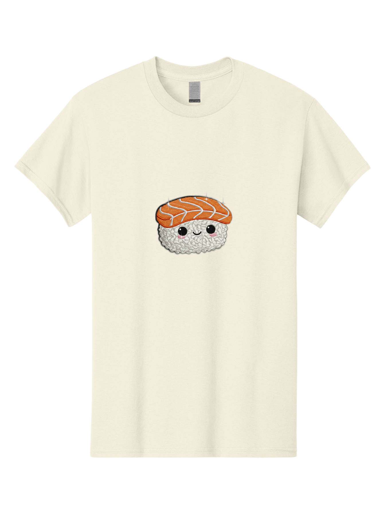 Salmon-Sushi-3 Men'S Graphic Tee, 100% Cotton, Comfortable Casual Summer Wear, Machine Washable, Cartoon Sushi, Kawaii Food, Japanese Cuisine, Salmon Sushi, Cute Emoji, Sushi Illustration, Adorable Character Bad985
